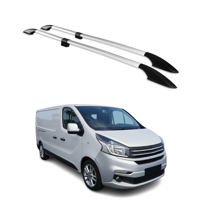 Barres de toit longitudinales pour Fiat Talento 2016-2024 L2 Aluminium Gris