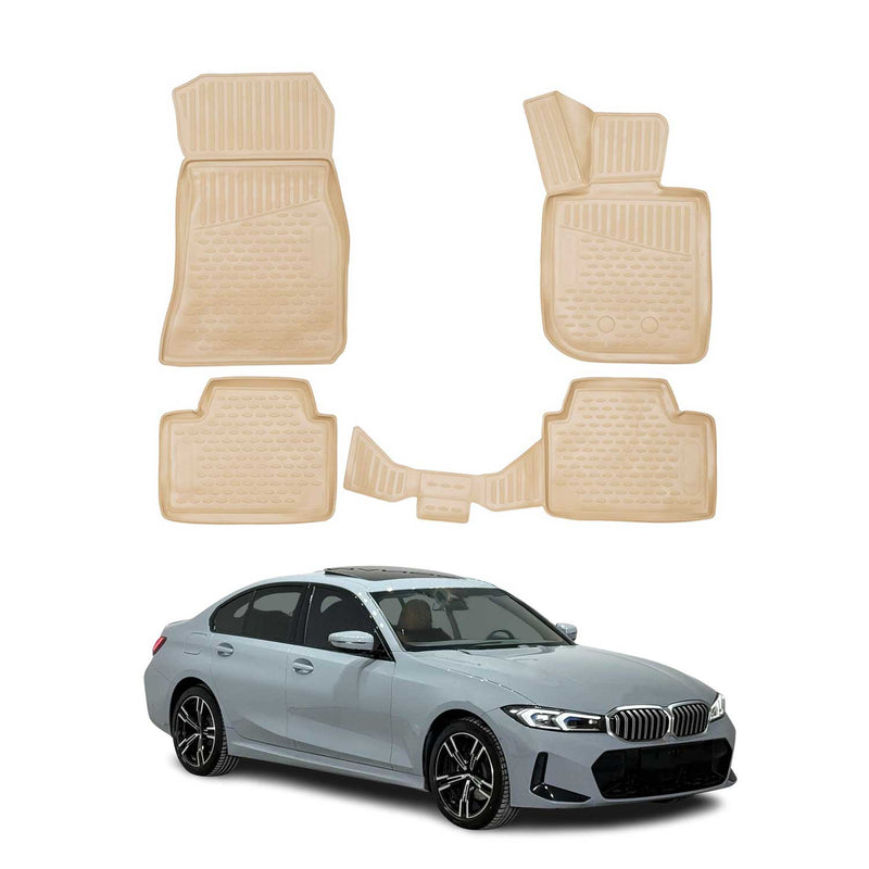 OMAC 3D Tapis de sol pour BMW Série 3 G20 G21 2019-2025 Caoutchouc Beige