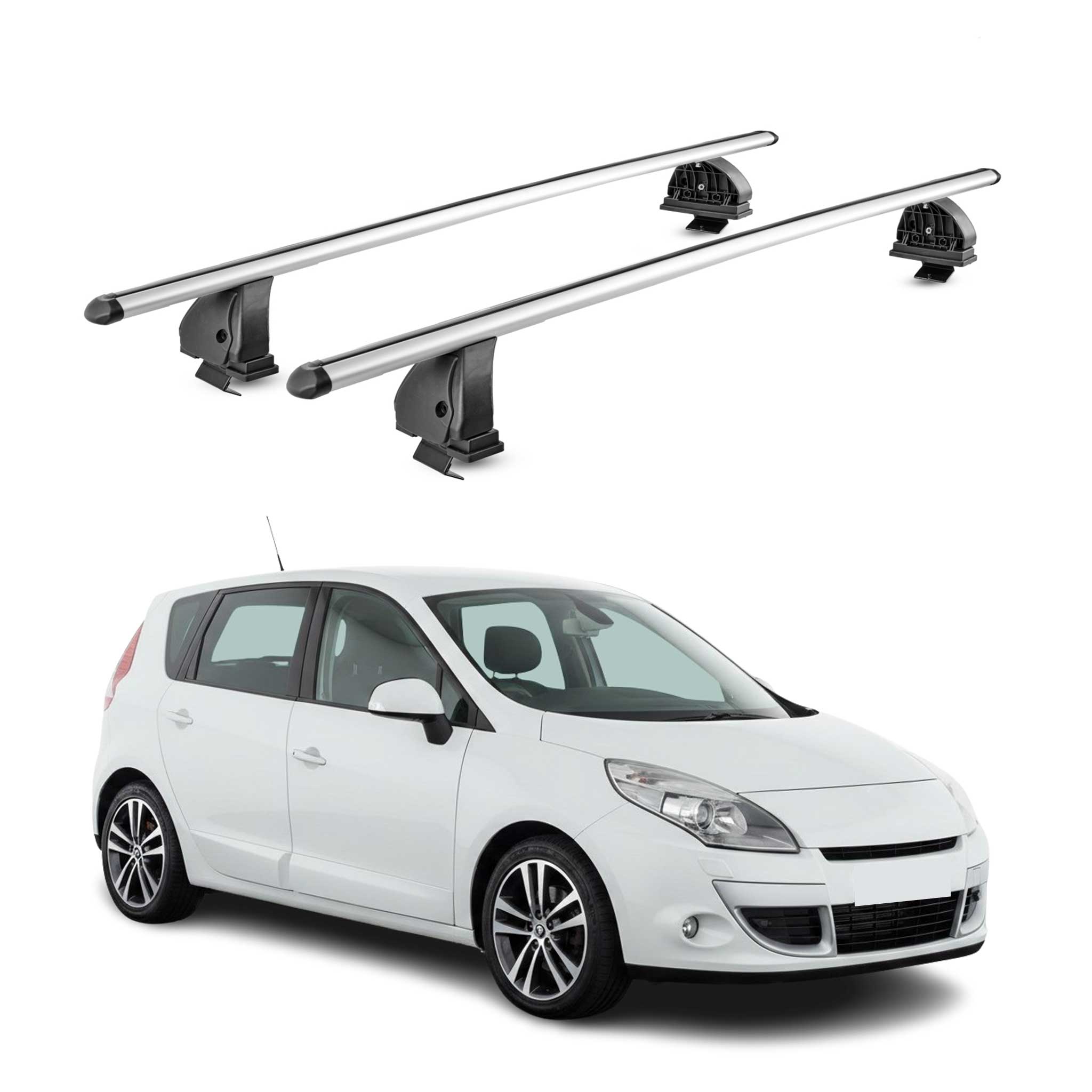 Barres de toit transversales Alu pour Renault Scenic III X-Mod 2009-2016 Gris 2x