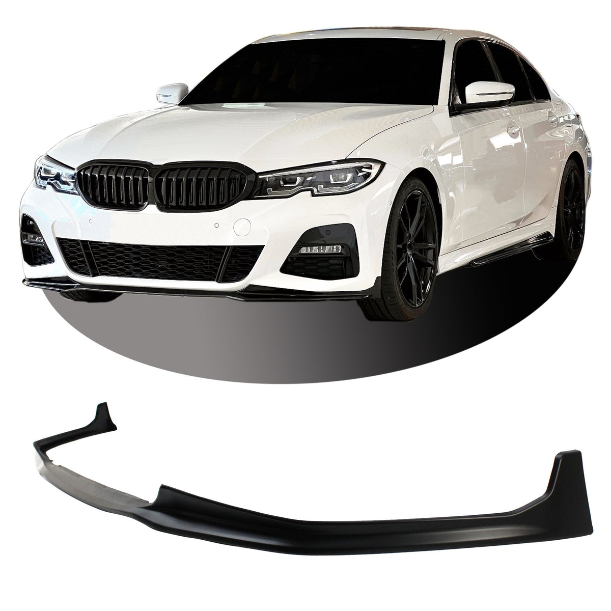 JOM Lèvre de Pare-choc Avant pour BMW Série 3 G20/G21 MT 2018- Noir Mat Sport Look