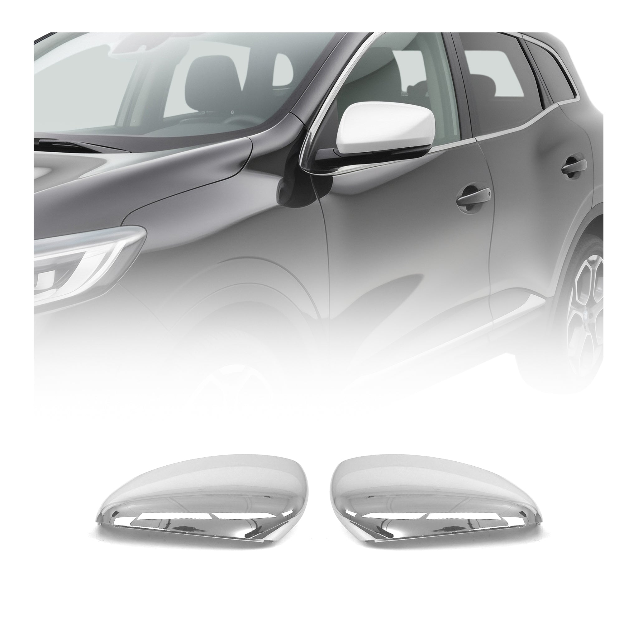 Coques de Rétroviseurs pour Renault Espace mk5 2015-2023 2x Plastique ABS Chromé