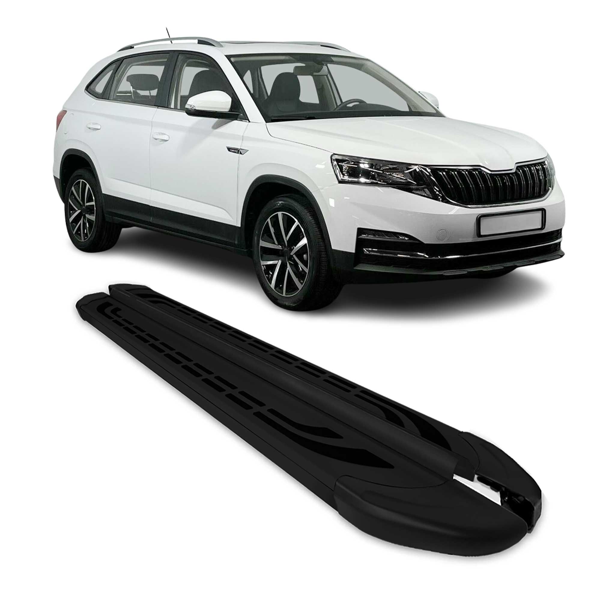 Marchepieds Latéraux Pédale pour Skoda Kamiq 2019-2026 Aluminium Noir 2x