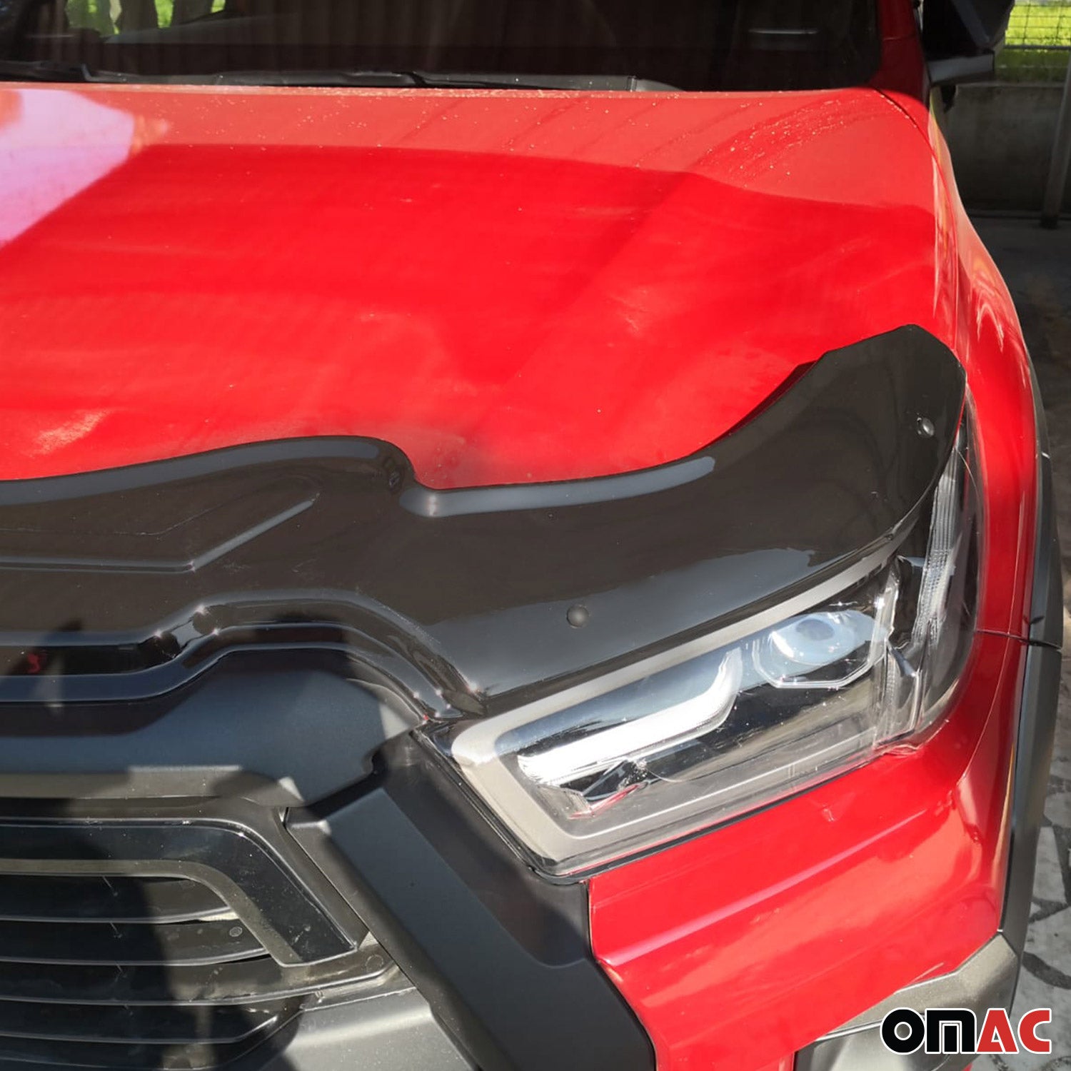 Déflecteur De Capot pour Toyota Hilux Pk 2020-2026 Chauve-souris Noir en ABS