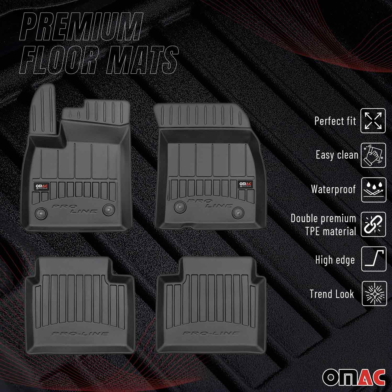 OMAC Tapis de sol en caoutchouc pour Ford Focus mk4 2019-2025 Noir Premium
