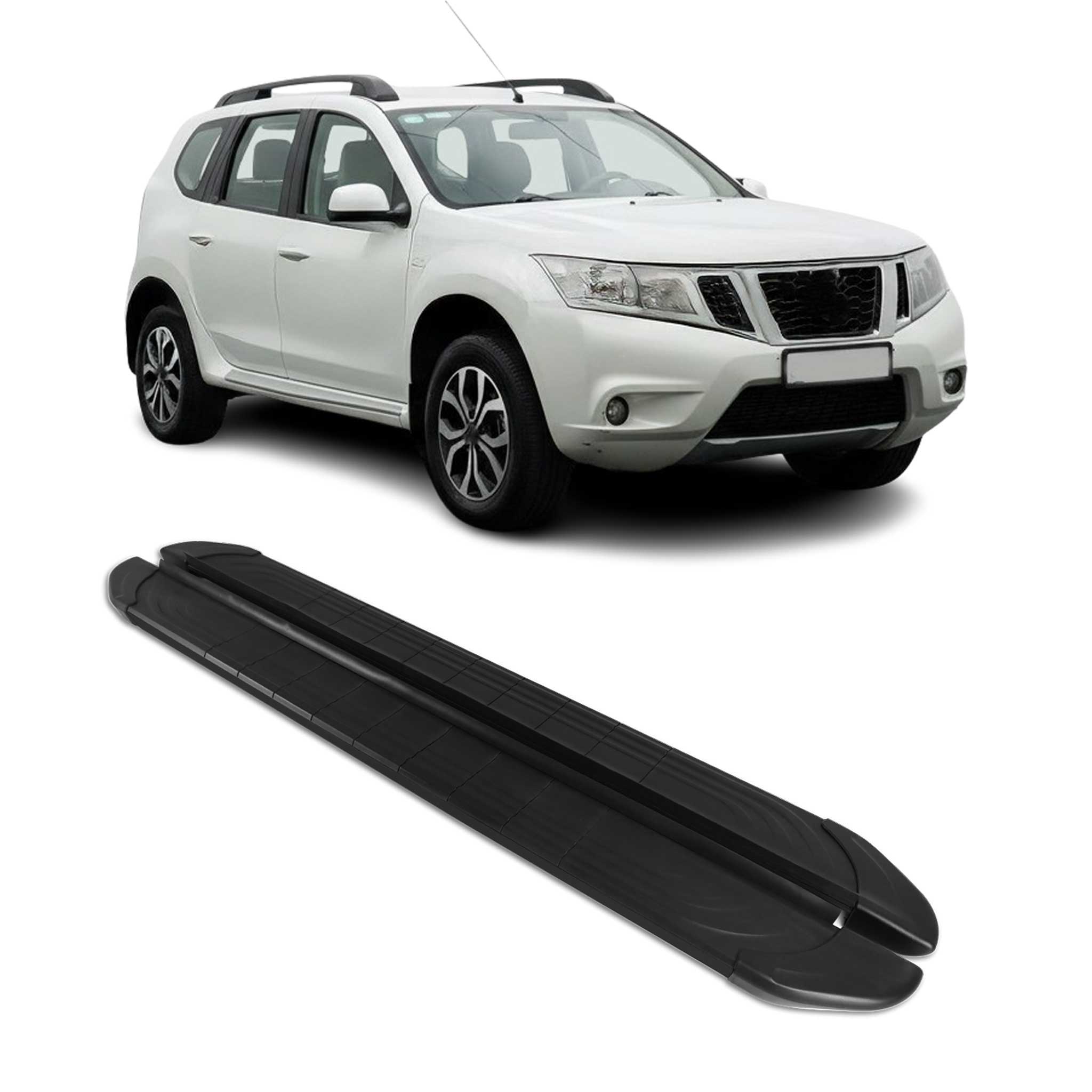 Marchepieds Latéraux pédale pour Nissan Terrano 2012-2020 2Pcs Aluminium Noir