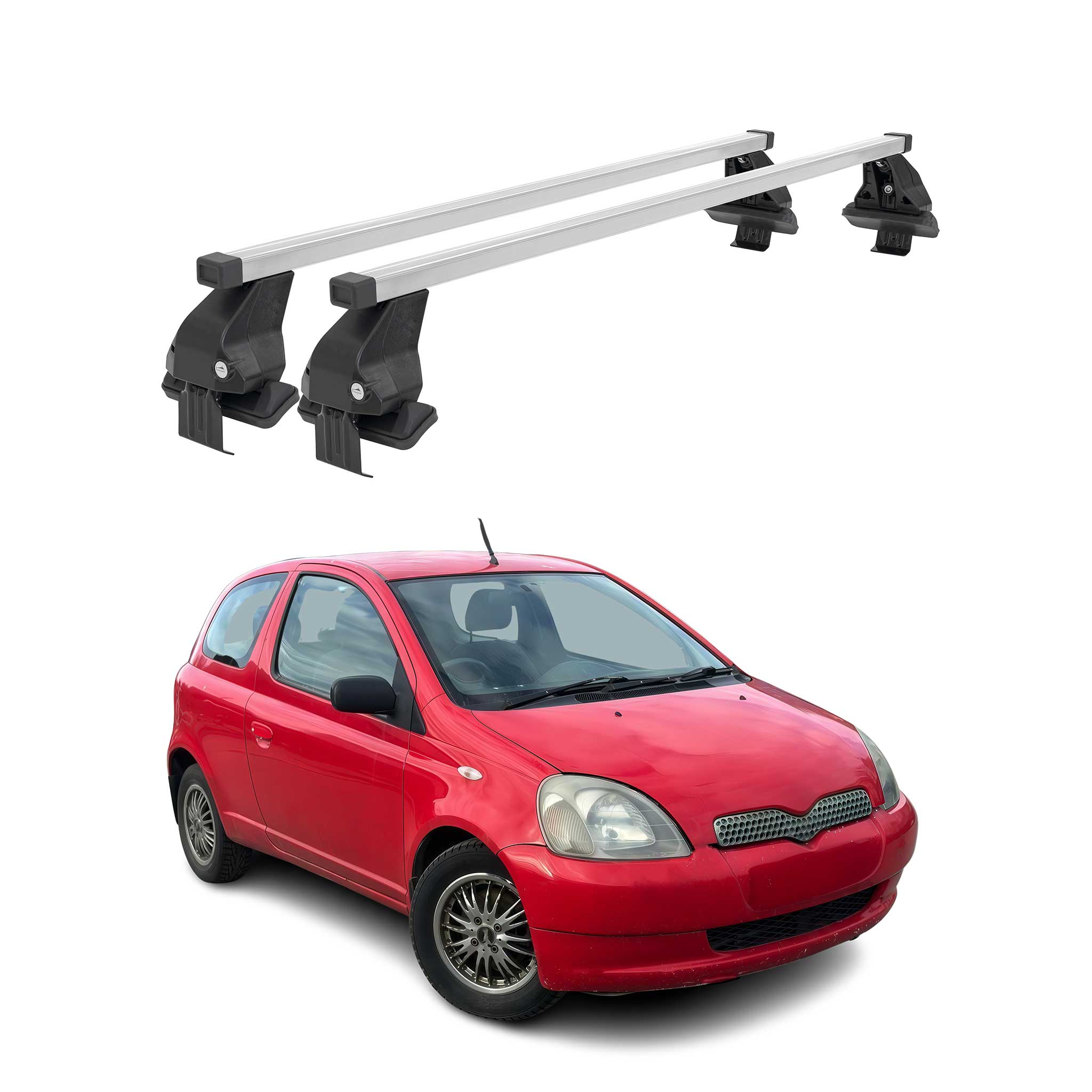 Barres de toit transversales pour Toyota Yaris 1999-2005 Gris