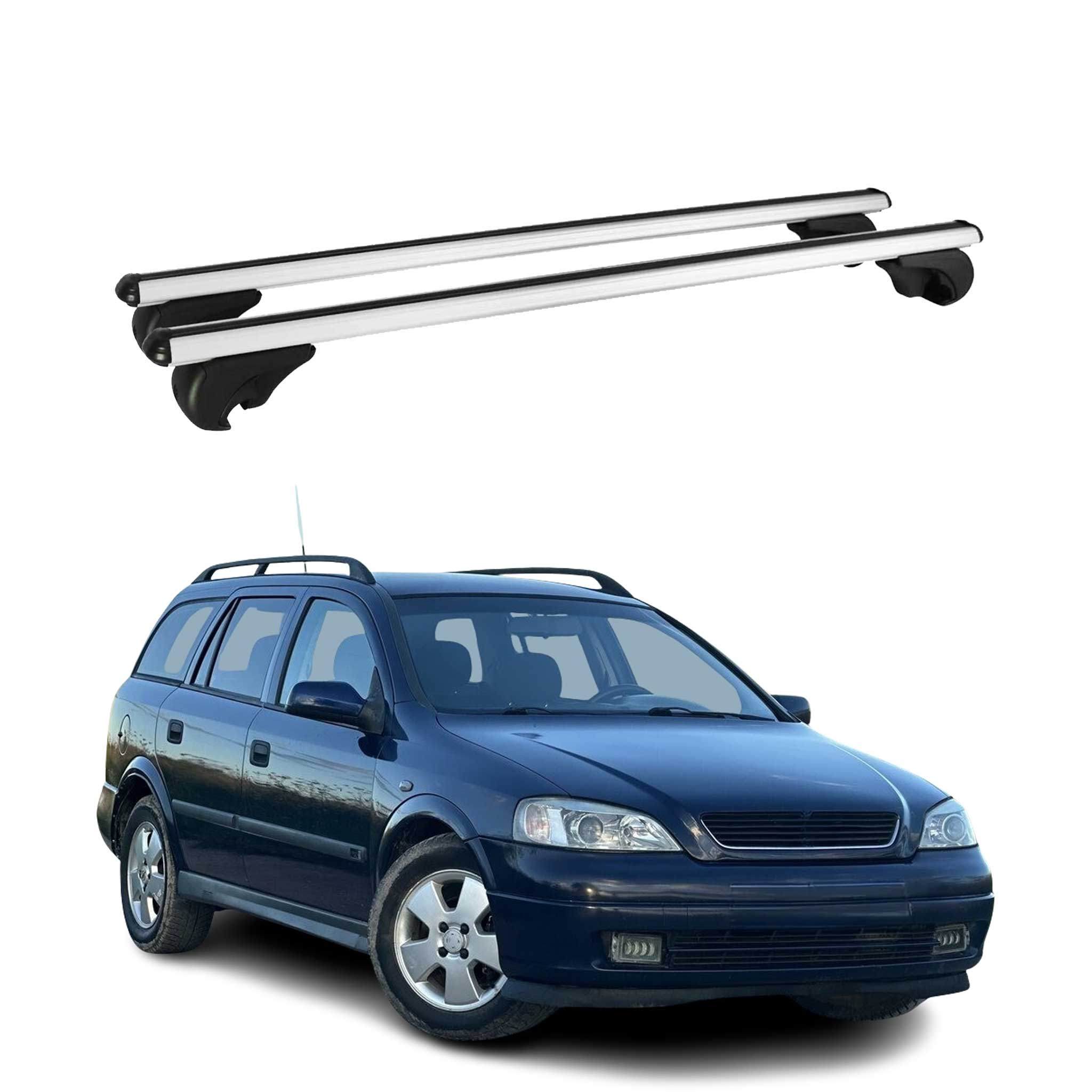 Barres de toit Transversales pour Opel Astra G Caravan 1998-2004 Alu Argent