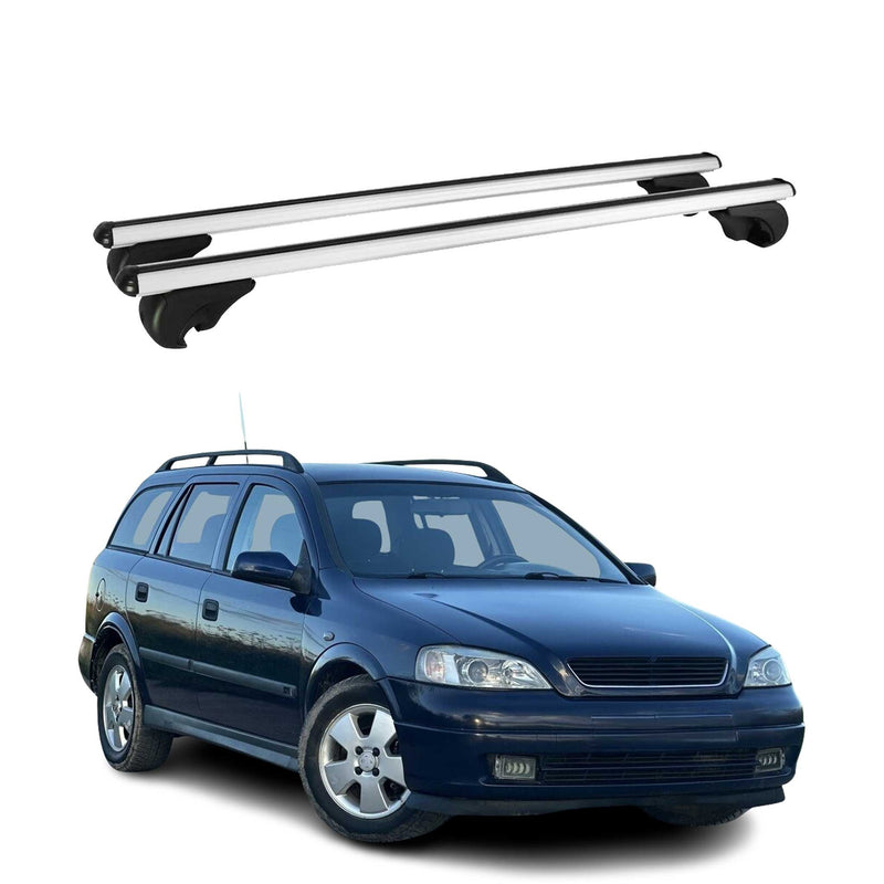 Barres de toit Transversales pour Opel Astra G Caravan 1998-2004 Alu Argent
