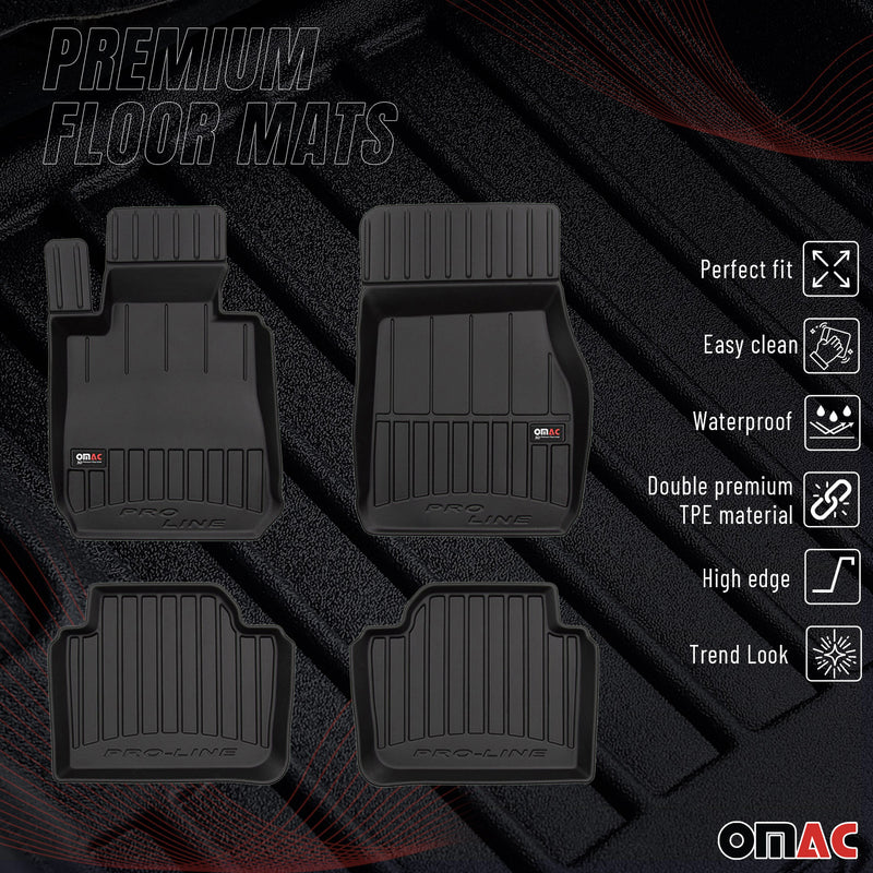 OMAC Tapis de sol caoutchouc pour BMW Série 3 F30 F31 M3 F80 2012-2019 Noir