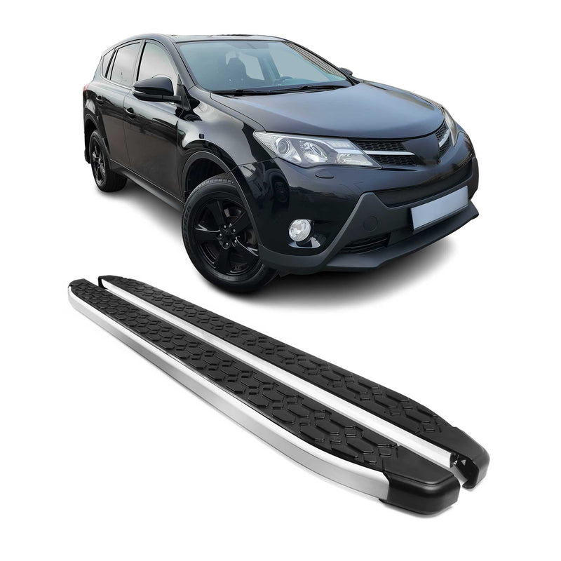Marchepieds Latéraux pour Toyota RAV4 2013-2018 Gris Noir Aluminium 2Pcs