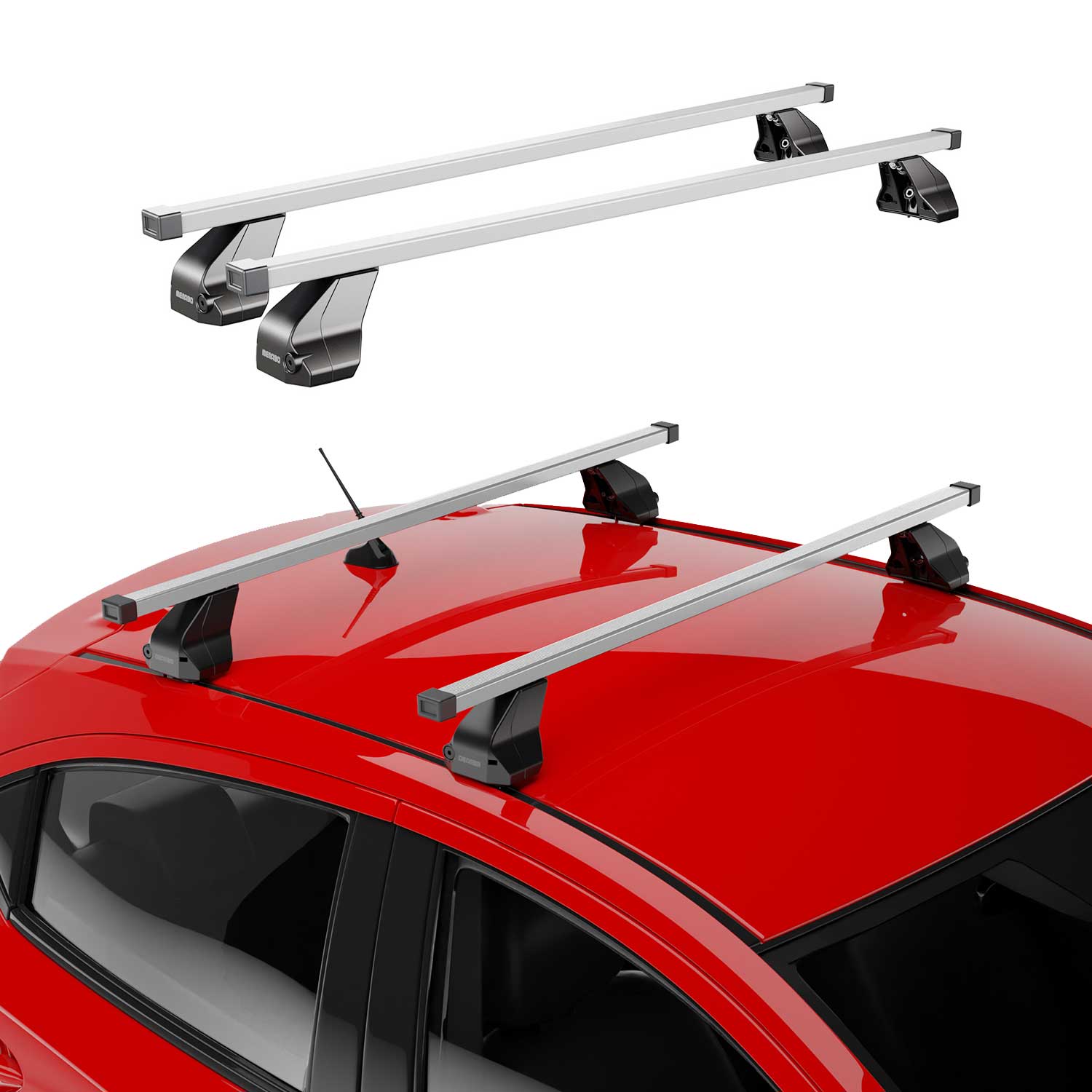 Barres de toit transversales pour VW Amarok 2010-2016 Acier Gris