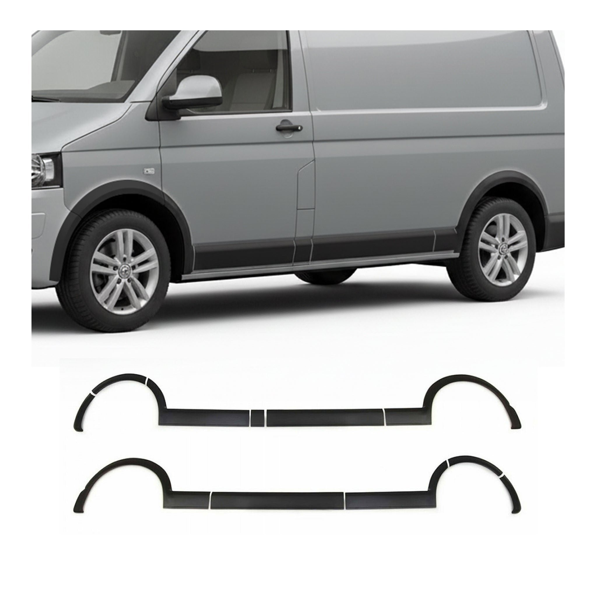 OMAC Protection d'aile pour VW T5 Transporter 2003-2015 L2 ABS Noir 11 Pcs