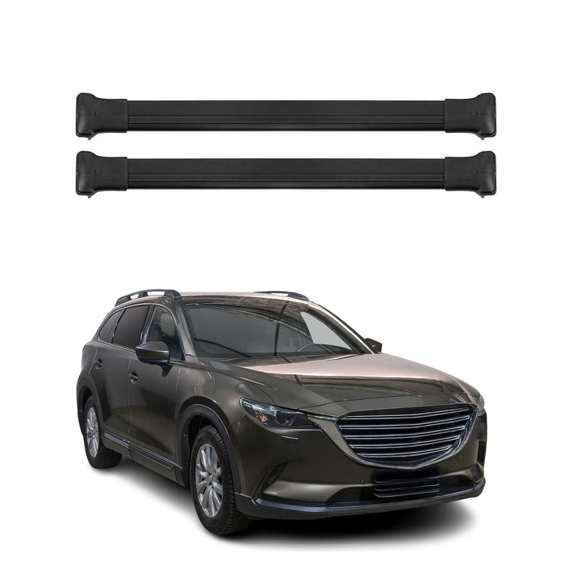 Barres de toit transversales pour Mazda CX-9 2016-2020 Aluminium Noir