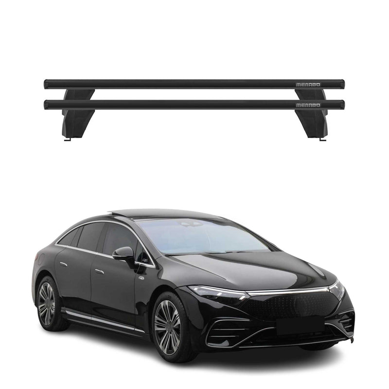 Menabo Barres De Toit Transversales pour Mercedes EQS V297 2021-2025 Noir Alu