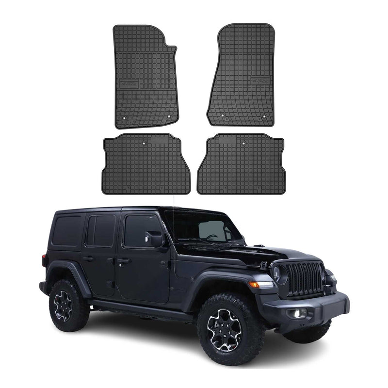 Tapis de Sol pour Jeep Wrangler 2017-2025 Noir Caoutchouc