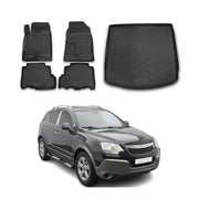 Kit Tapis de sol et coffre pour Opel Antara 2006-2015 en Caoutchouc TPE Noir