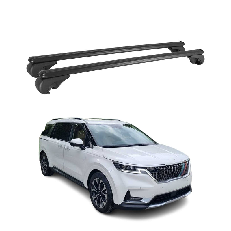 Barres de toit Transversales pour Kia Carnival 2020-2025 Aluminium Noir
