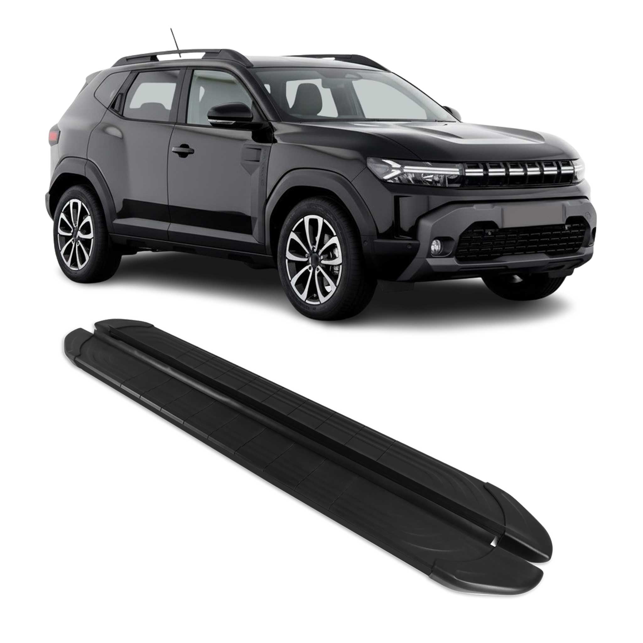 Marchepieds Latéraux pour Renault Duster / Dacia Duster 2024-2026 2Pcs Alu Noir