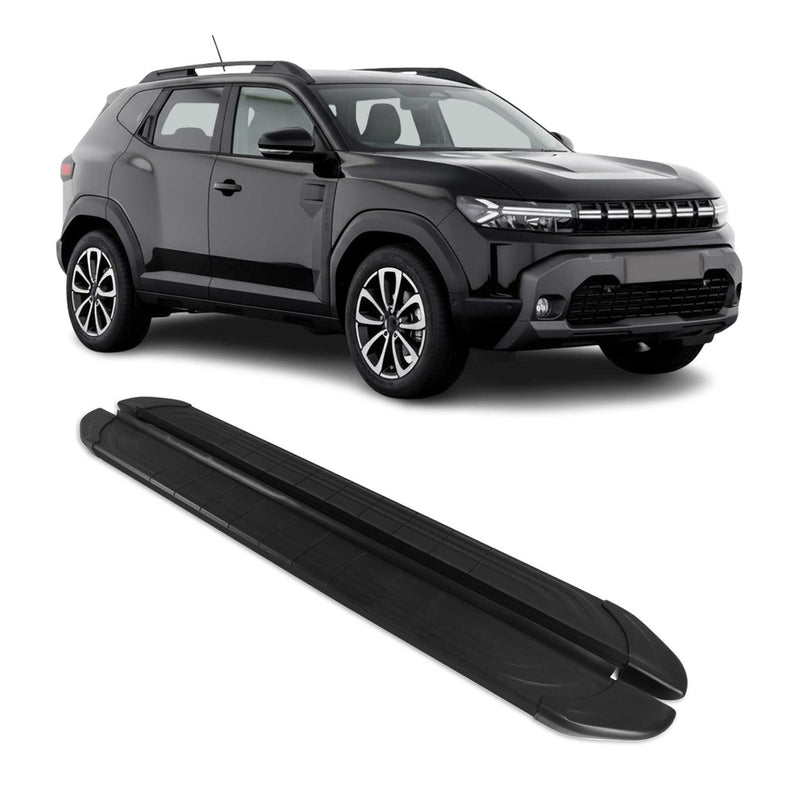 Marchepieds Latéraux pour Renault Duster / Dacia Duster 2023-2025 2Pcs Alu Noir