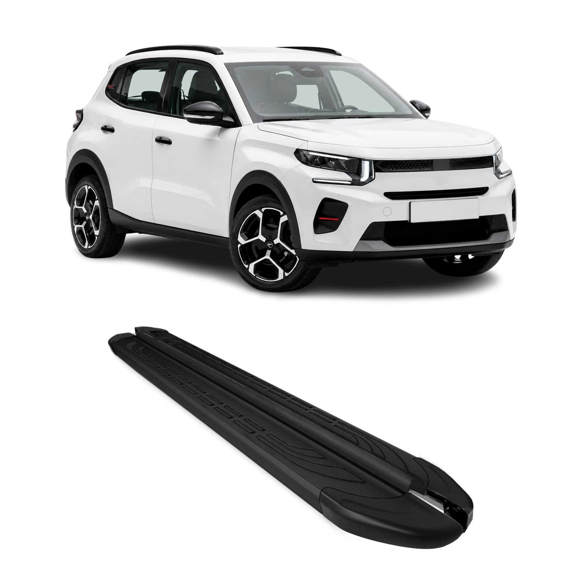 Marchepieds latéraux pédale pour Citroen e-C3 2024-2026 Aluminium Noir 2Pcs
