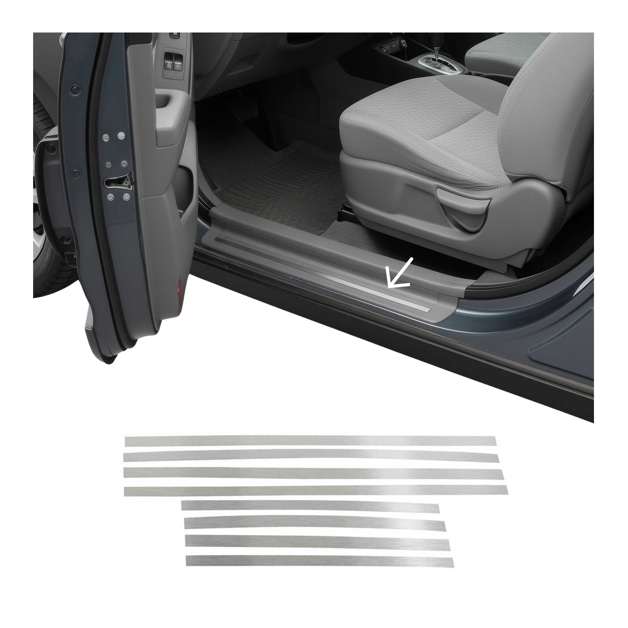 Couverture de Seuil de porte pour Mercedes Classe C W202 1993-2000 inox Brossé