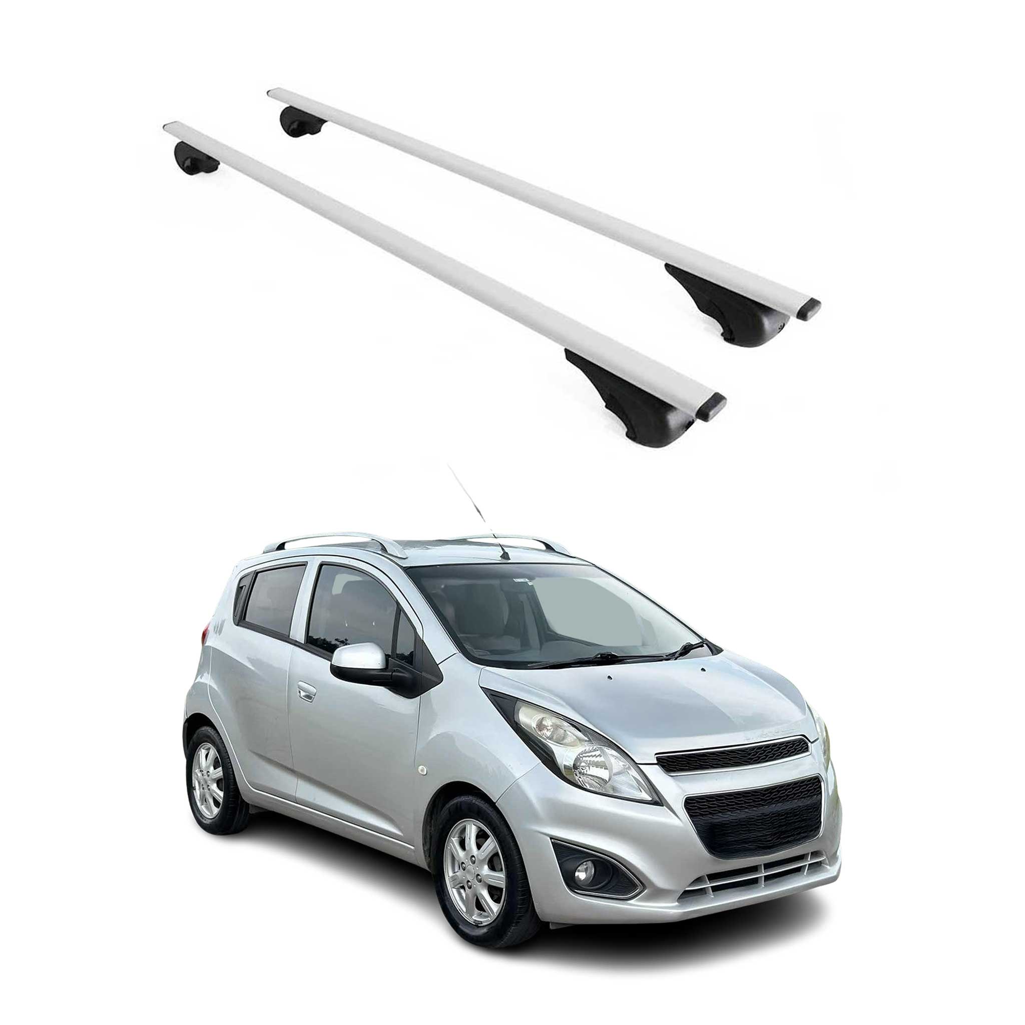 Barres de toit Transversales pour Chevrolet Spark 2010-2015 Fer Argent