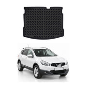 Tapis de coffre pour Nissan Qashqai 2007-2014 Noir 3D en Caoutchouc TPE