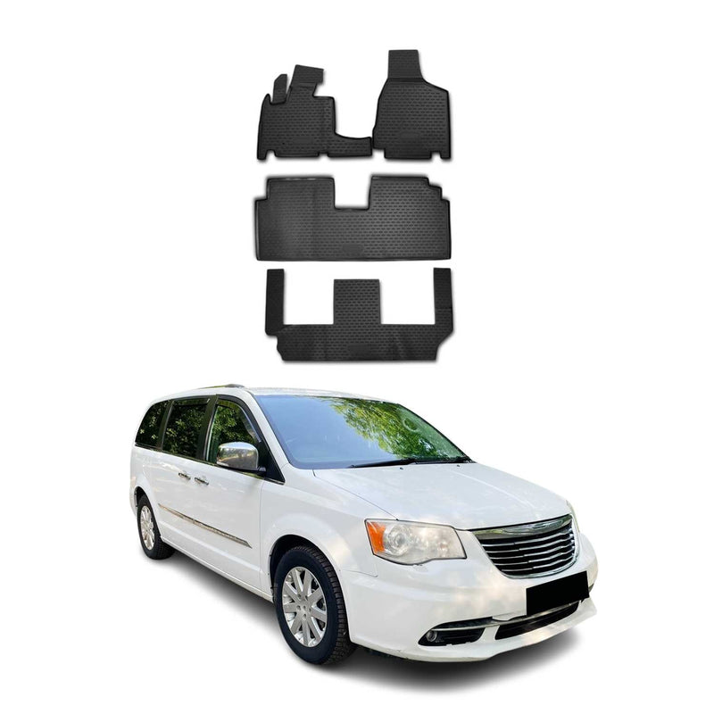 2008-2020 Dodge Grand Caravan / Grand Voyager OMAC Tapis de sol TPE 3D Noir 4x