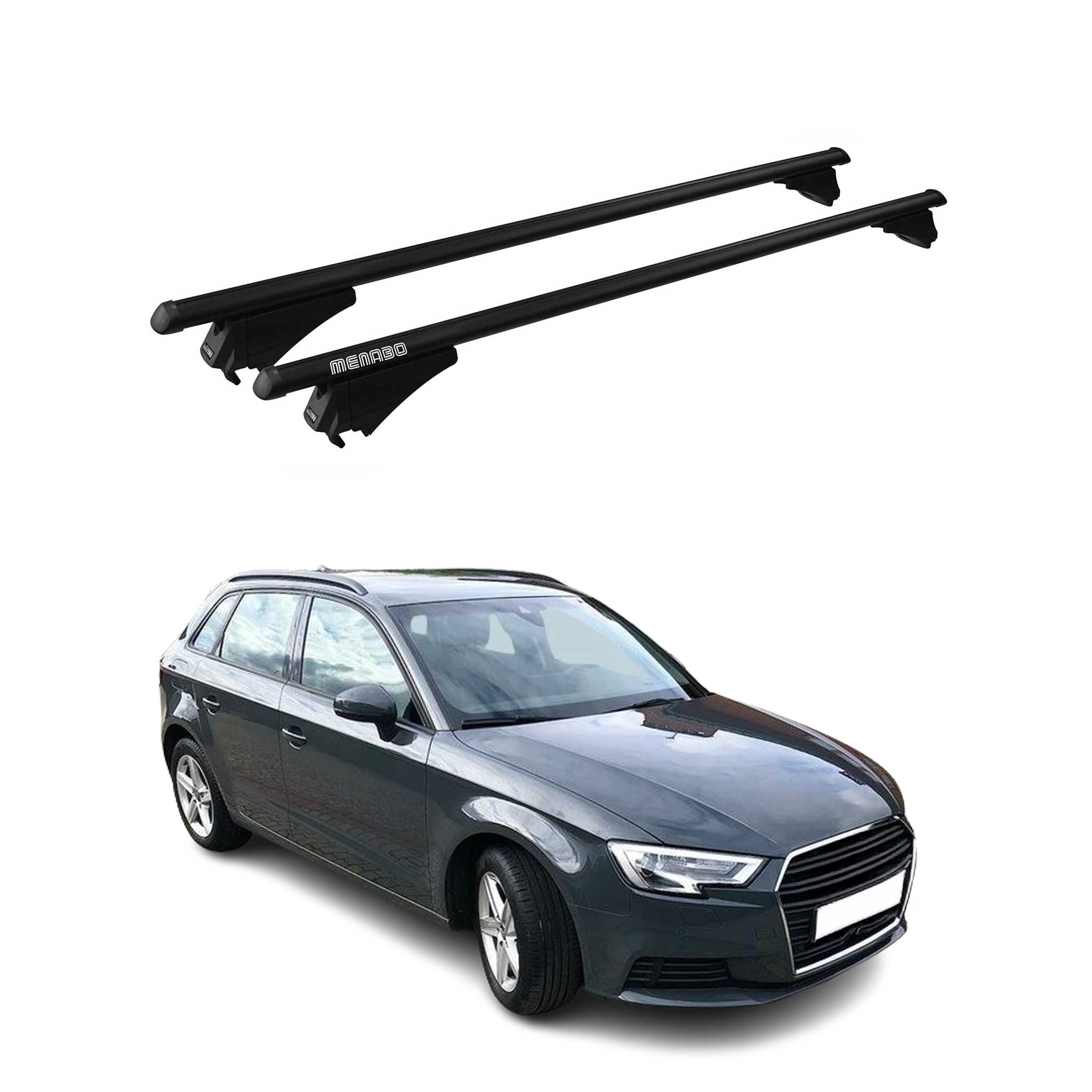 Tiger Barres de toit transversales pour Audi A3 8V Sportback 2012-2020 Noir