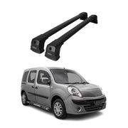 Barres de Toit Transversales pour Renault Kangoo 2 2008-2024 Alu Noir 2x