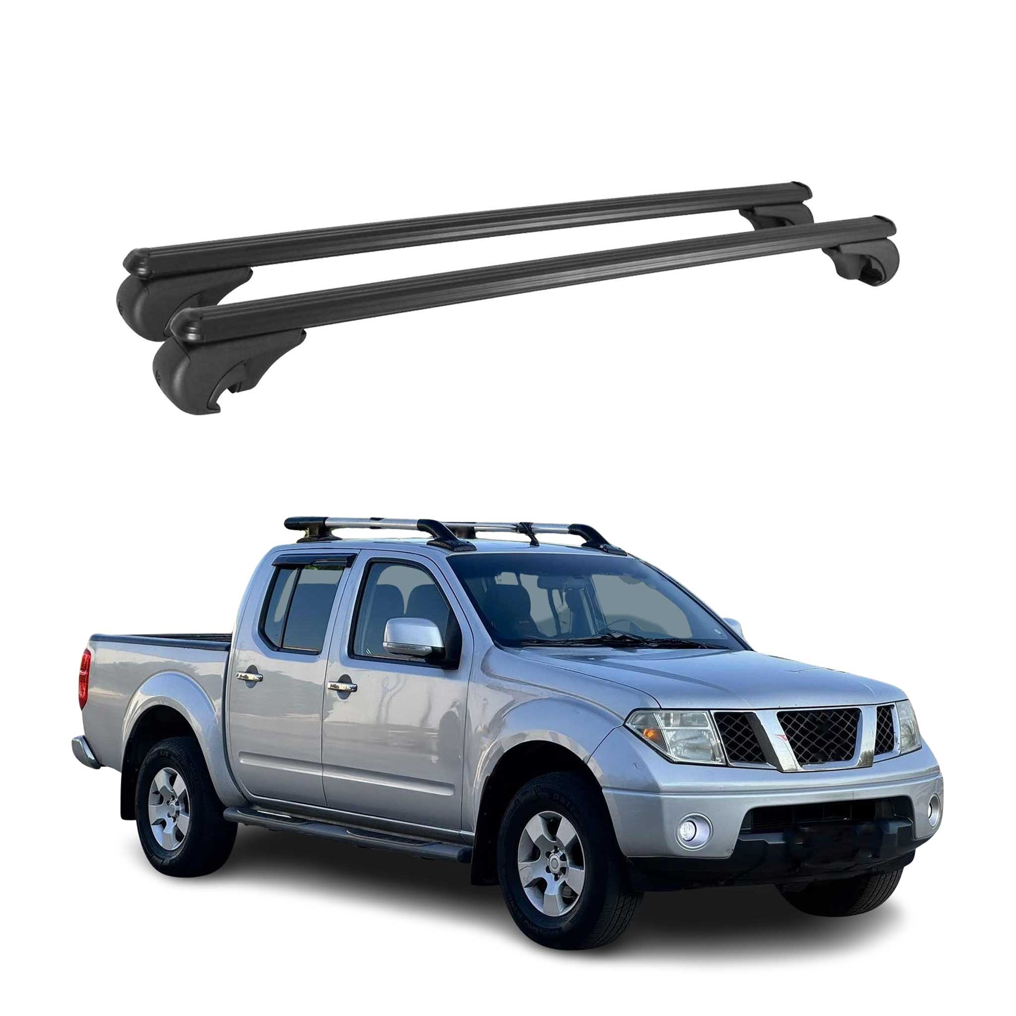 Barres de toit Transversales pour Nissan Navara 2005-2014 Aluminium Noir