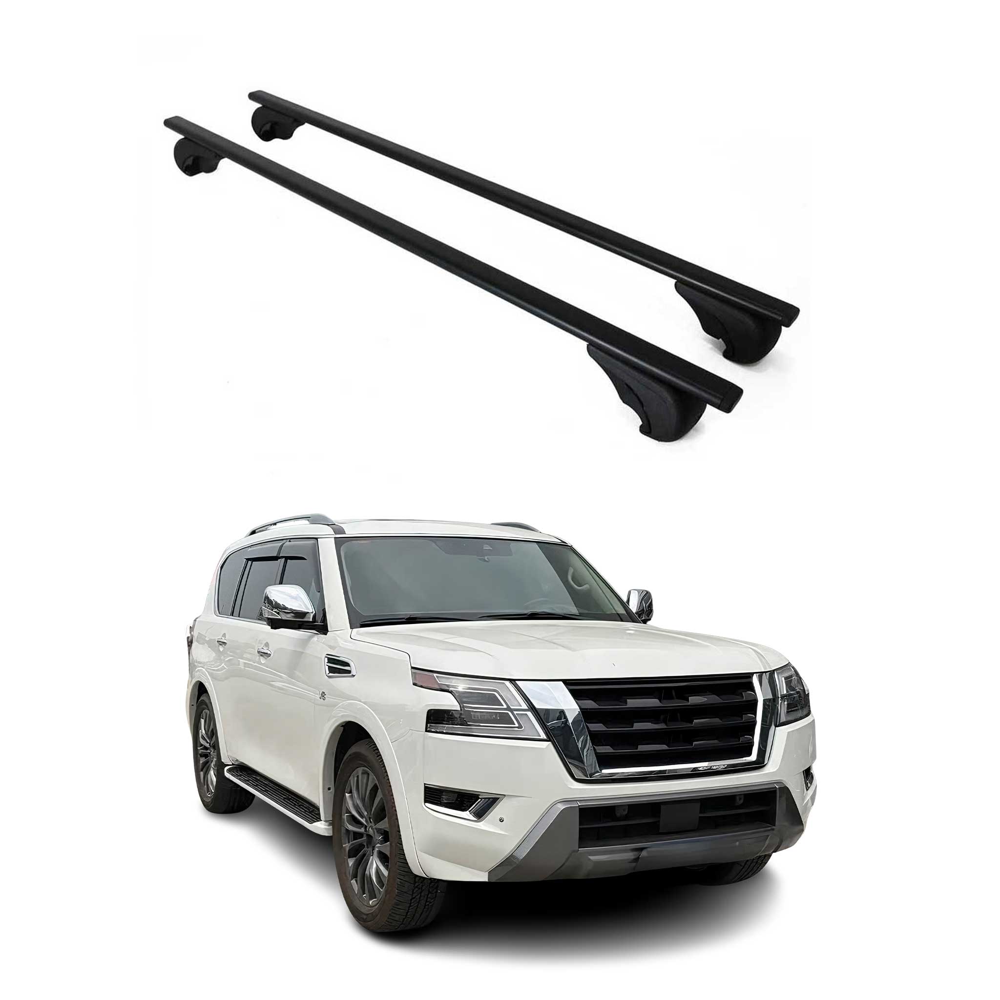 Barres De Toit Transversales pour Nissan Patrol 2010-2024 Noir 2 pcs
