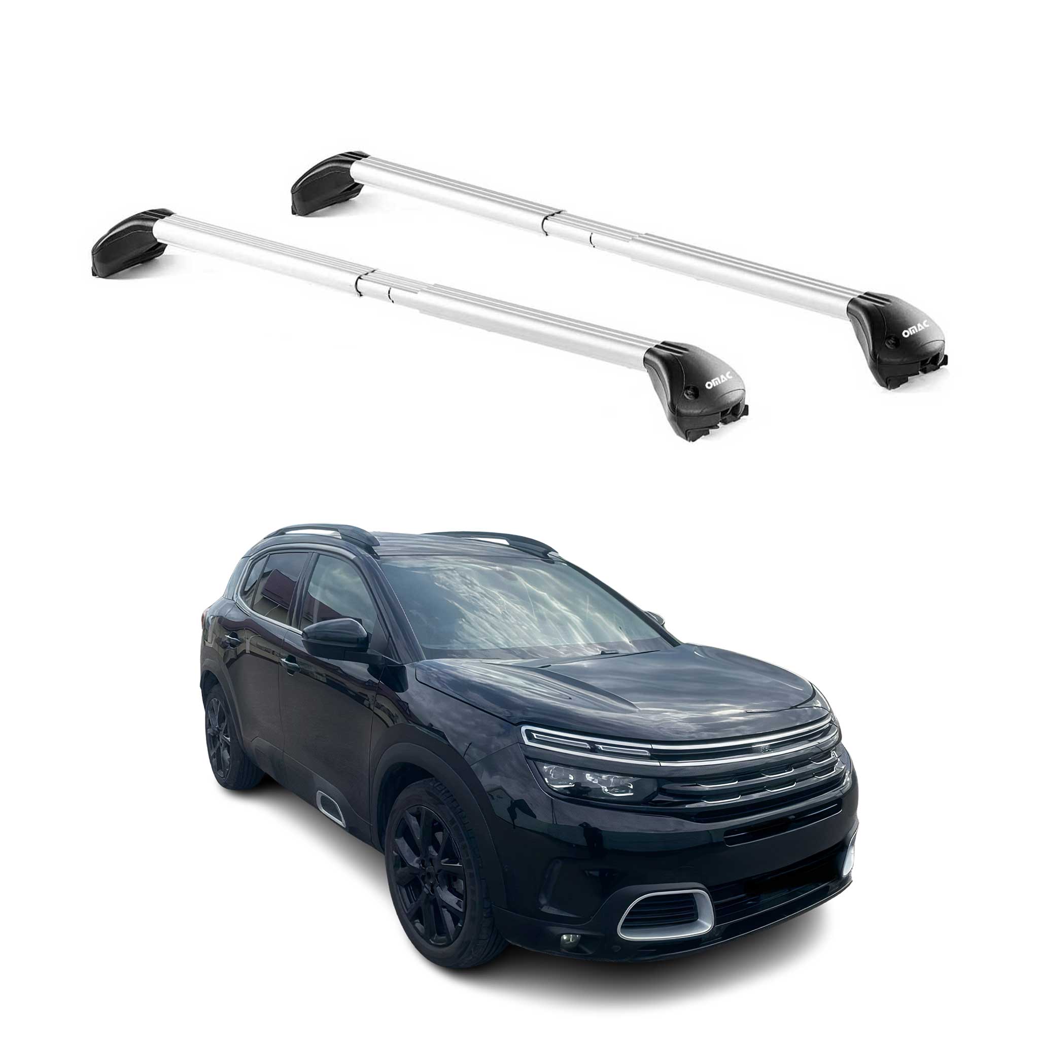 Barres de toit pour Citroen C5 Aircross 2019-2025 Gris Argenté 2 pièces ABE
