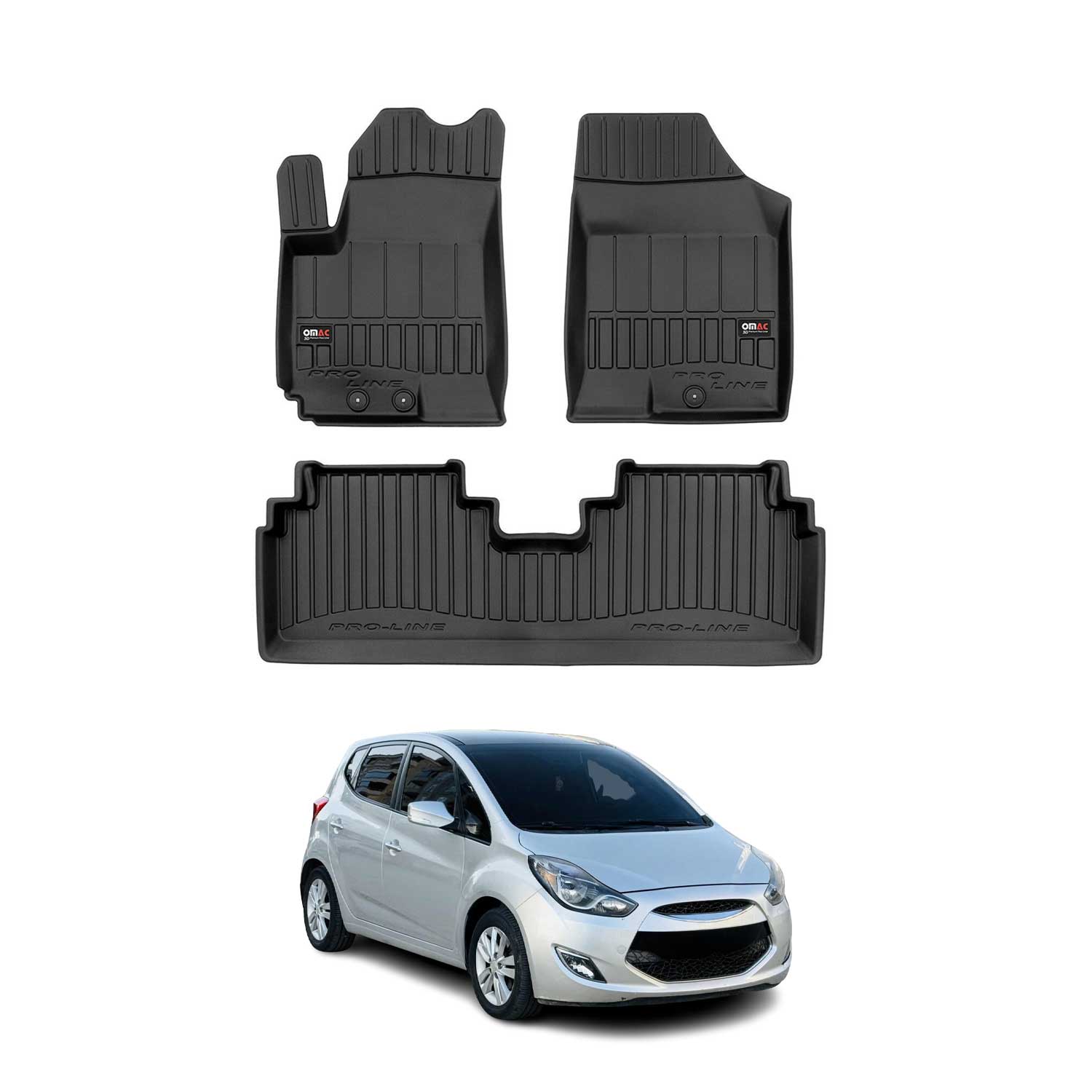 Tapis de Sol pour Hyundai ix20 2010-2019 Caoutchouc TPE Noir