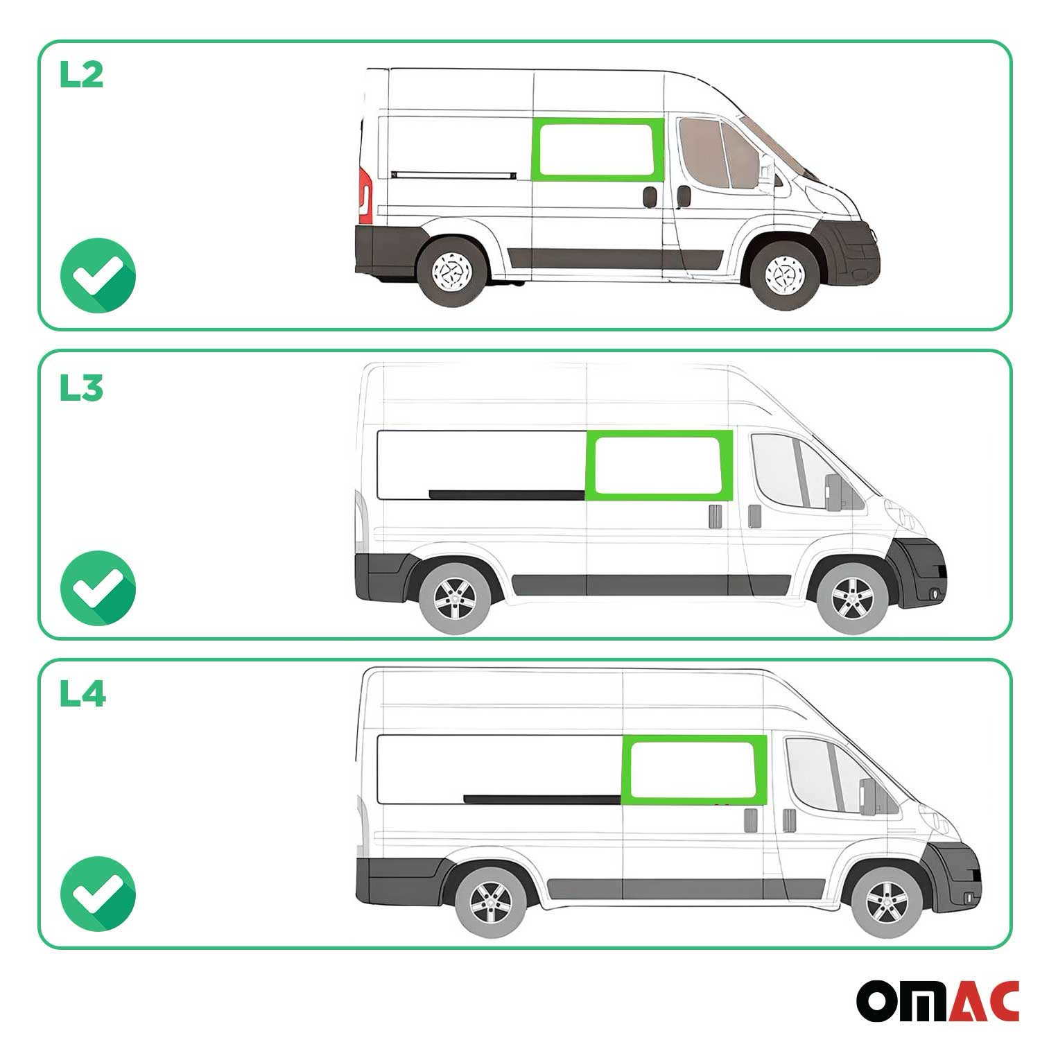 Vitre De Porte pour Fiat Ducato 2014-2026 L2 L3 L4 Verre Coulissant Droite Noir