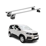 Barres de toit transversales pour Peugeot Rifter 2018-2026 Acier Gris