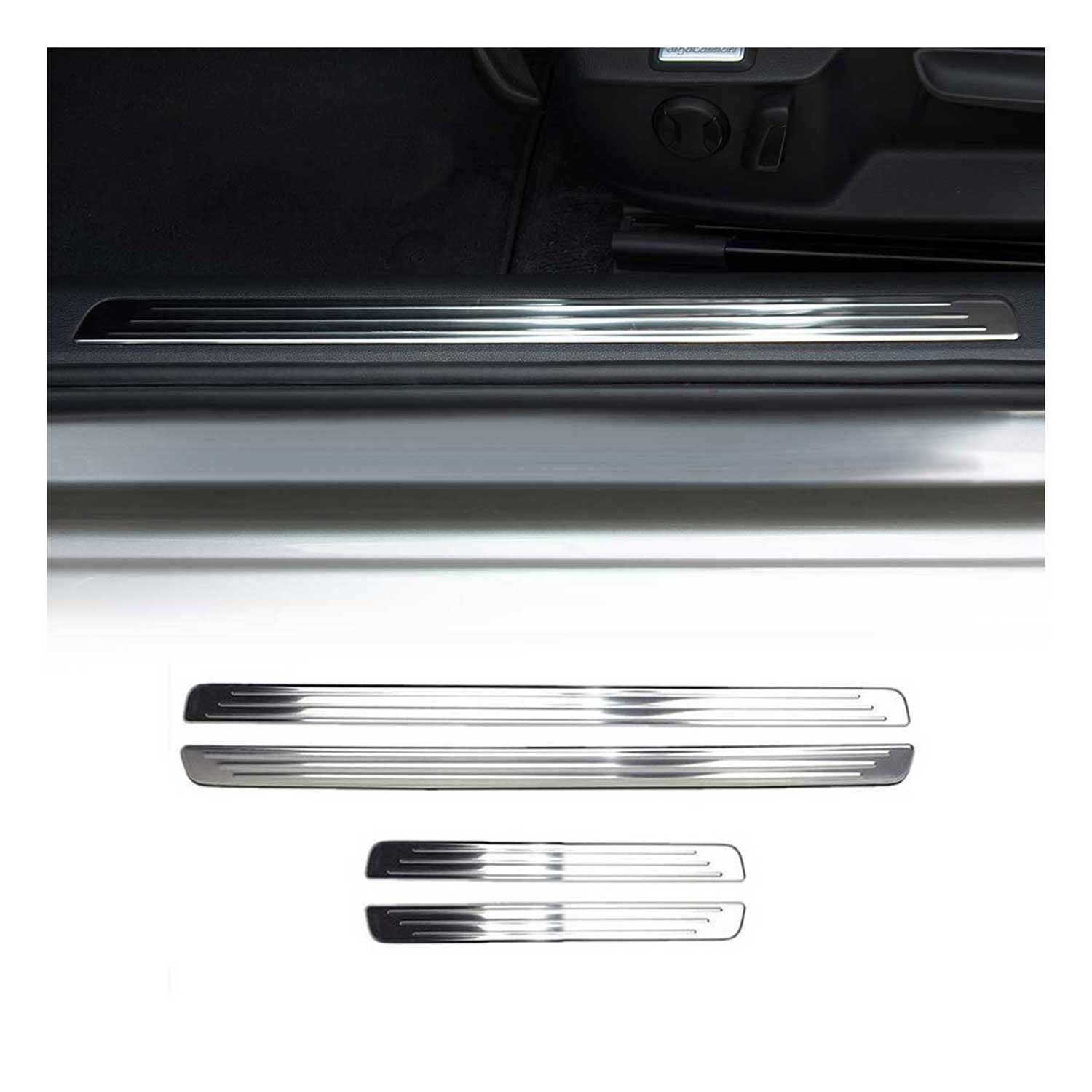 Intérieur Couverture de Seuil de partie pour VW Passat B8 2014-2023 en inox 4Pcs