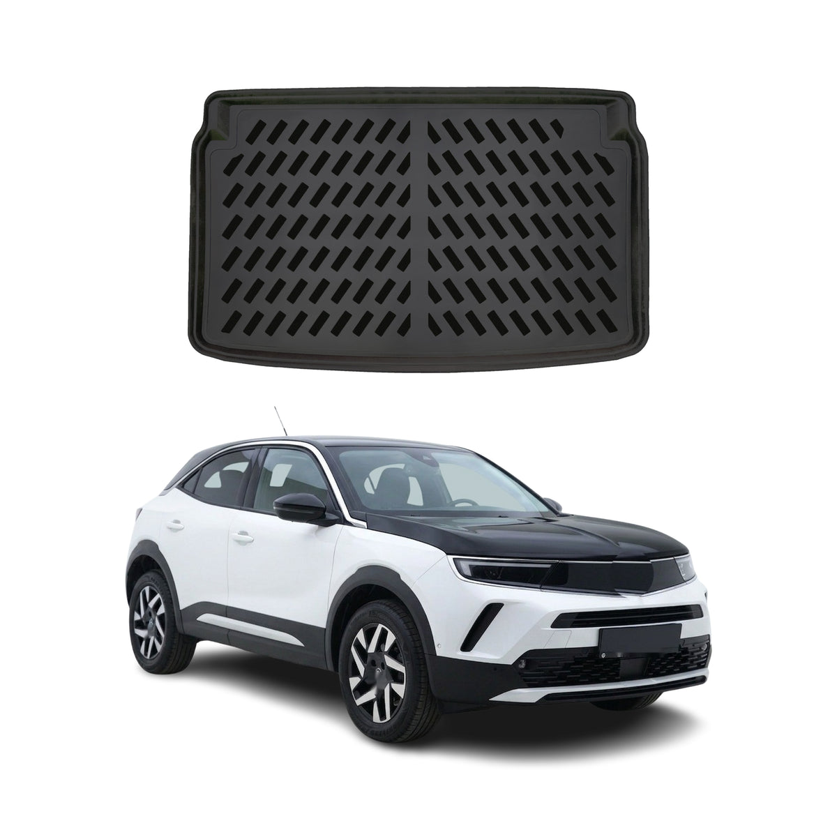 Tapis de coffre Supérieur pour Opel Mokka-E 2021-2027 Noir 3D en TPE