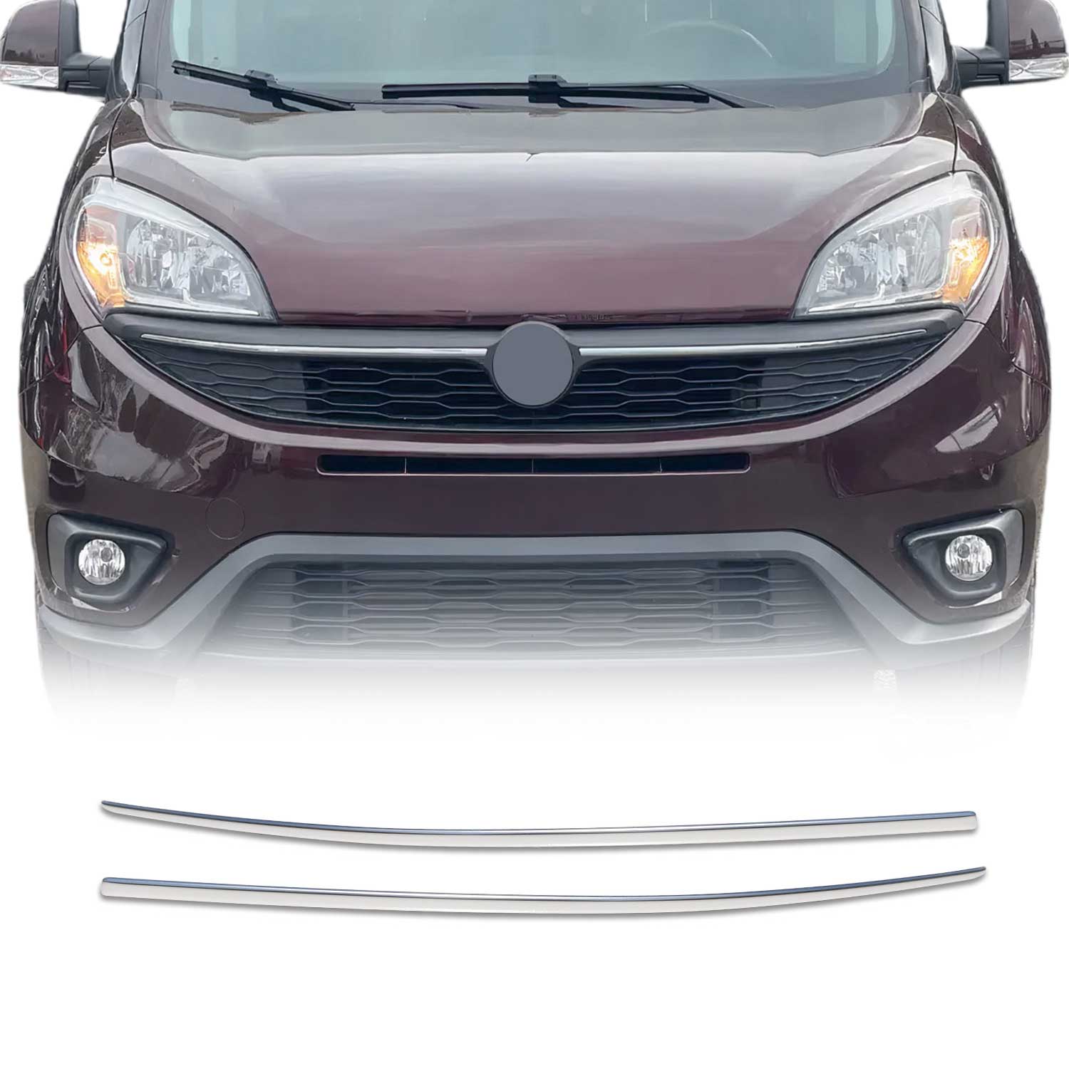 Moulure de Grille de Calandre pour Fiat Doblo 2015-2022 Chromé 2Pcs