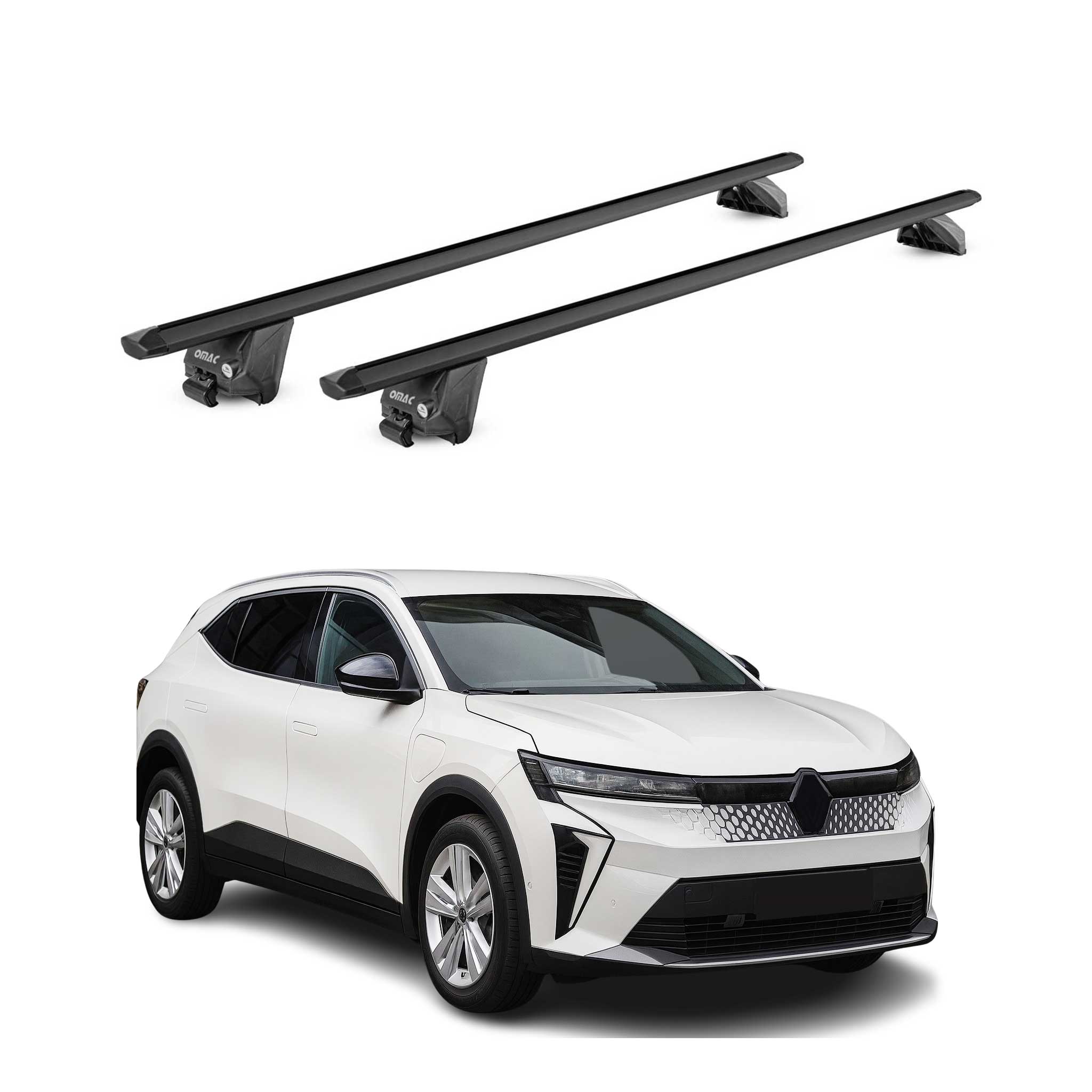 Barres de toit transversales pour Renault Scenic V E-Tech 2024-2026 Alu Noir ABE
