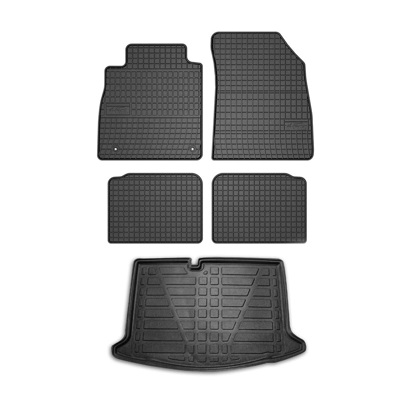 Kit Tapis de sol et coffre pour Nissan Micra V K14 2017-2024 TPE Noir