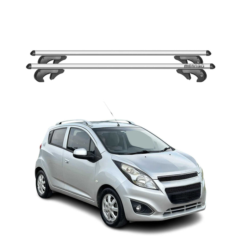 Barres de toit transversales pour Chevrolet Spark 2009-2015 90kg Alu Gris 2x