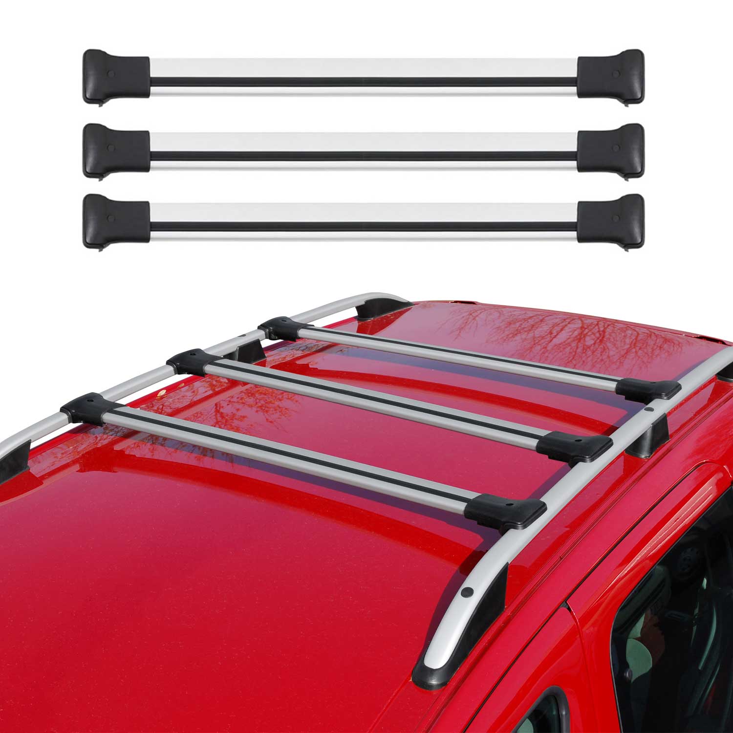 Barres de toit transversales pour Citroen Jumpy / SpaceTourer 2016-2026 Gris 3x