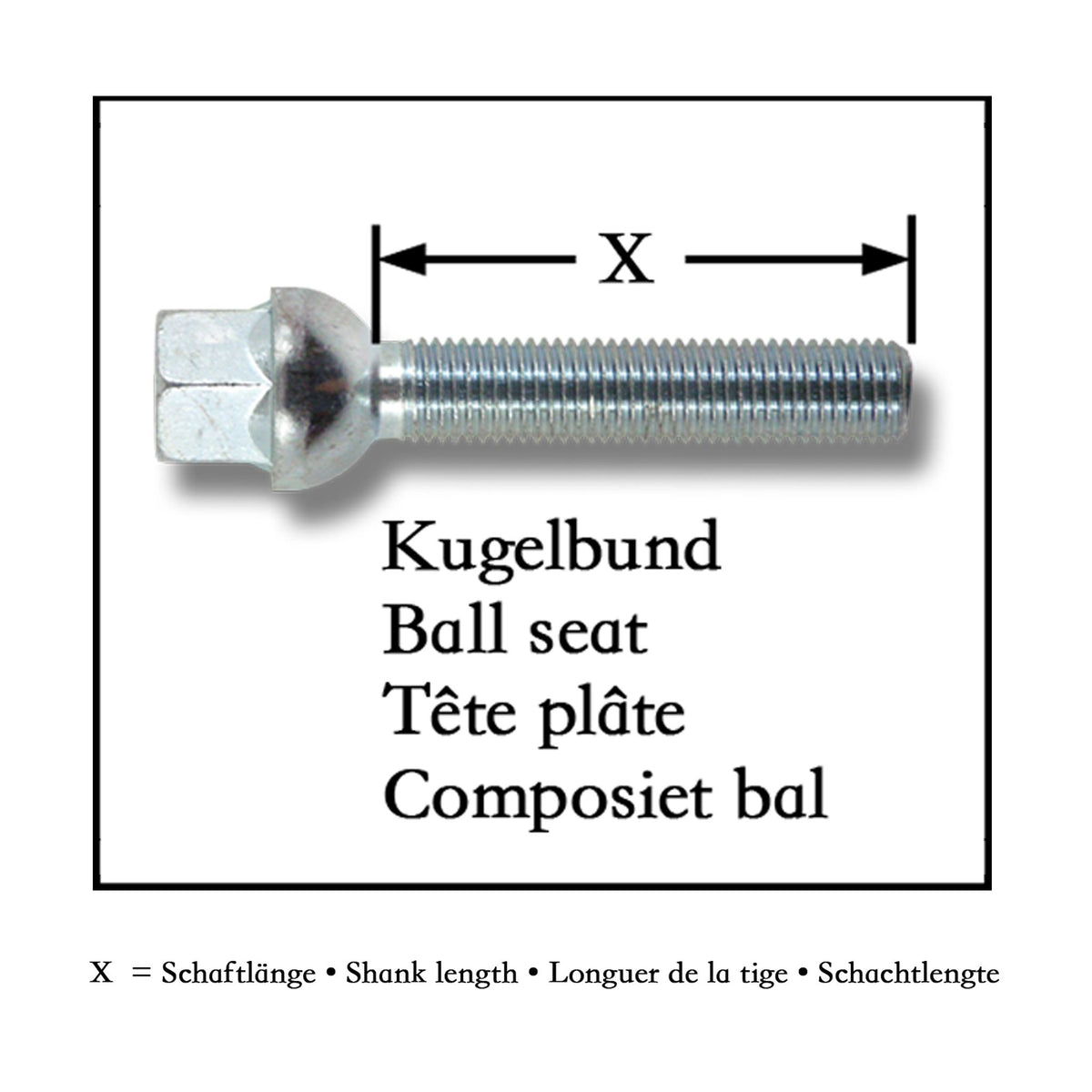 JOM Boulons de Roue Sphérique M14x1,5 41mm (10 St)