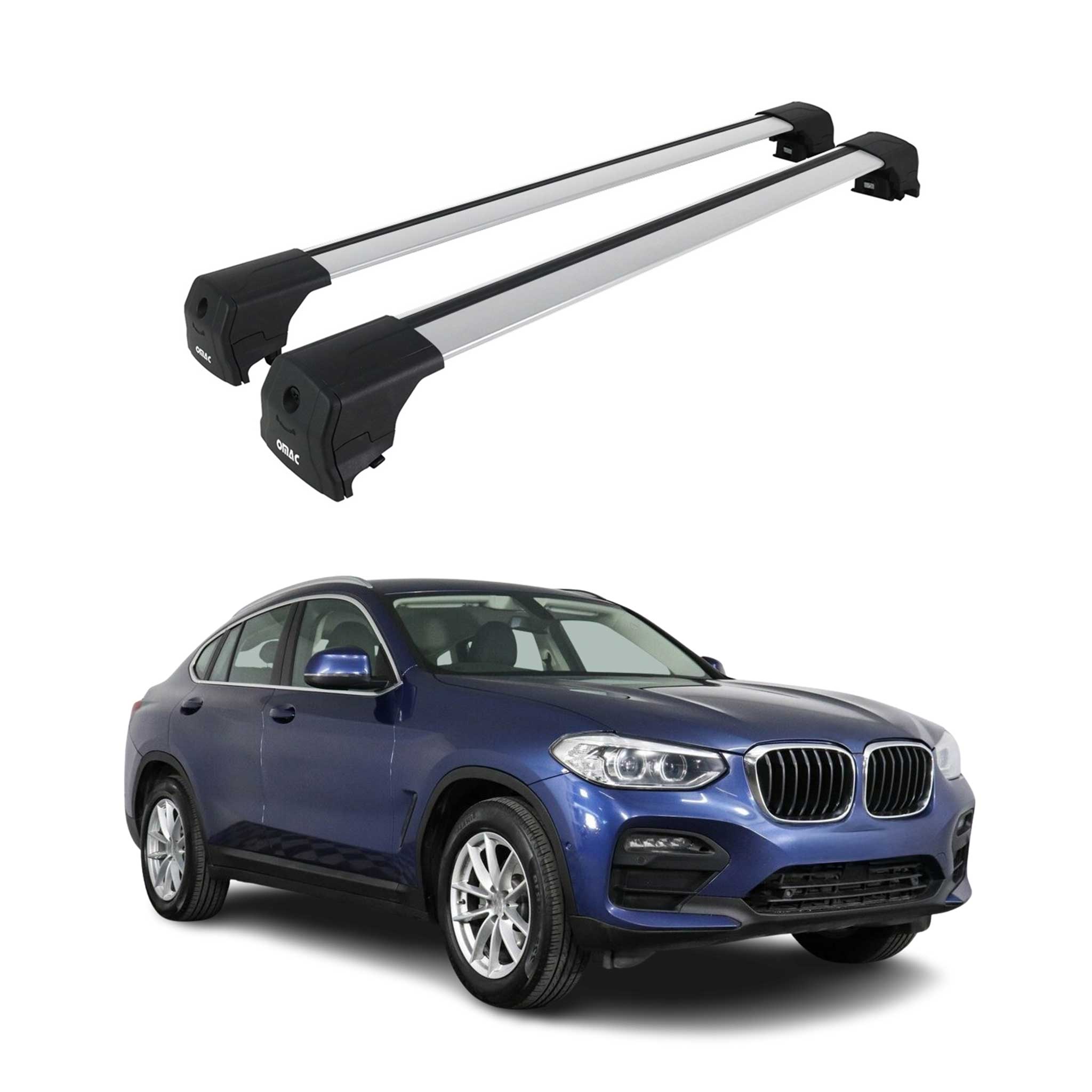 Barres de toit transversales pour BMW X4 G02 2018-2025 Aluminium Gris ABE