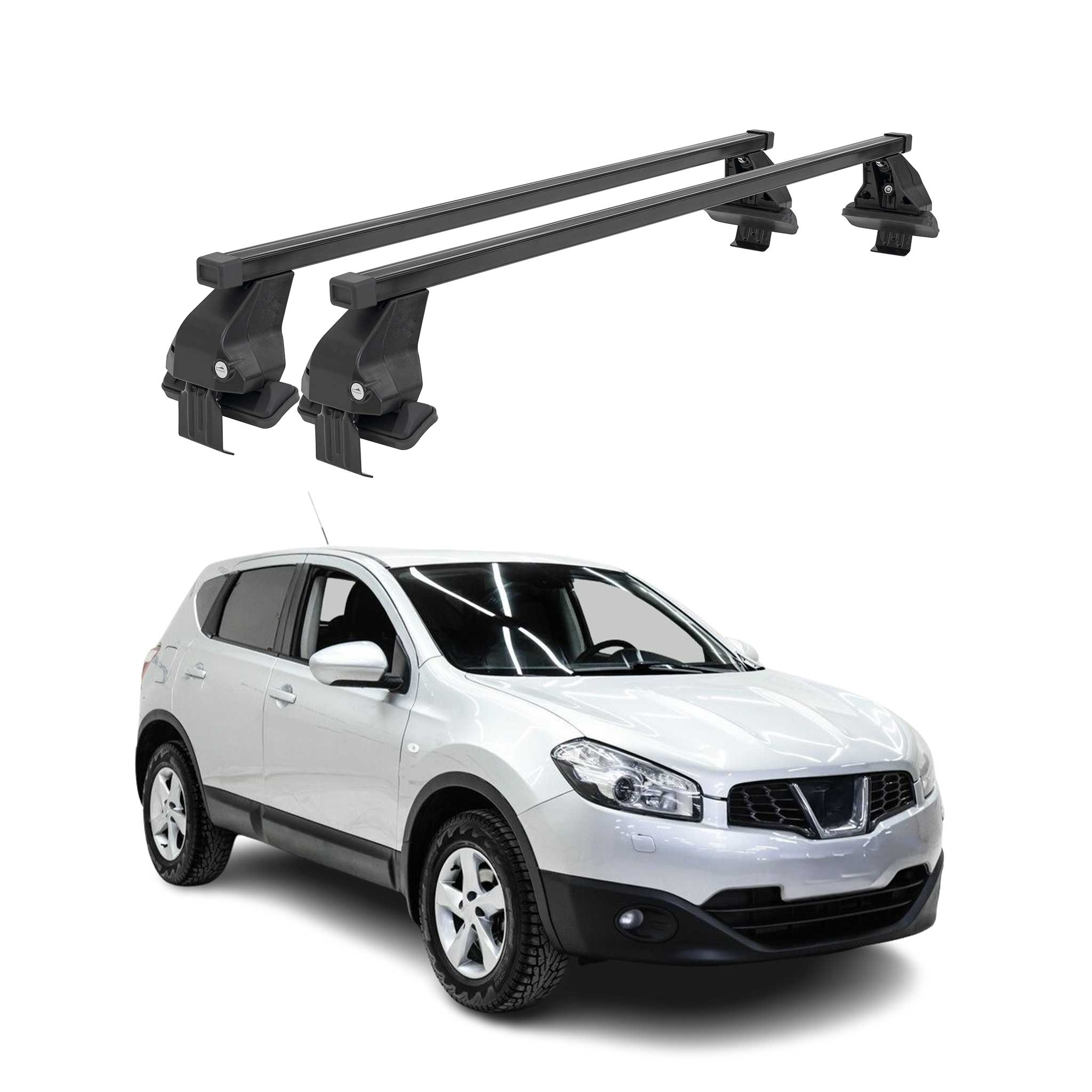 Barres Transversales Menabo pour Nissan Qashqai J10 2006-2014 Noir