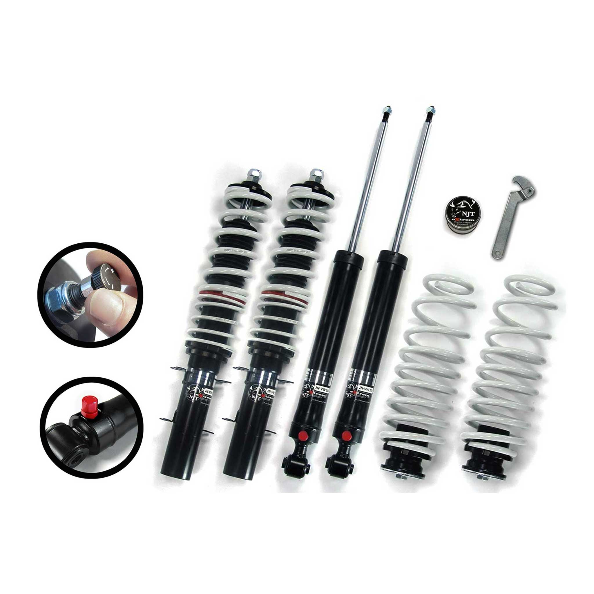 Kit Suspension + Amortisseur NJT eXtrem pour VW Golf 4/ Bora + Variant 1997-2003