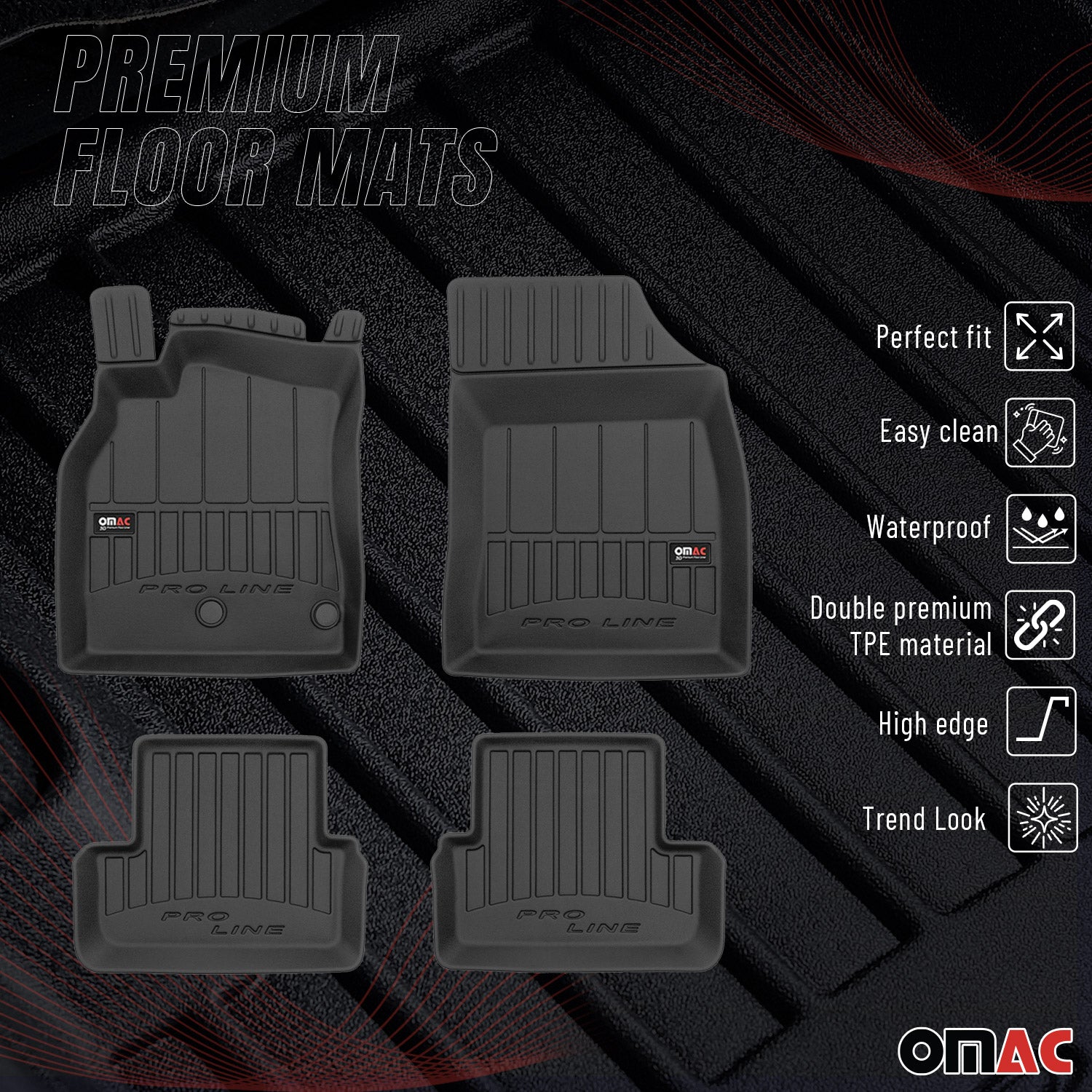 Tapis de Sol pour Renault Megane 2008-2015 TPE Noir