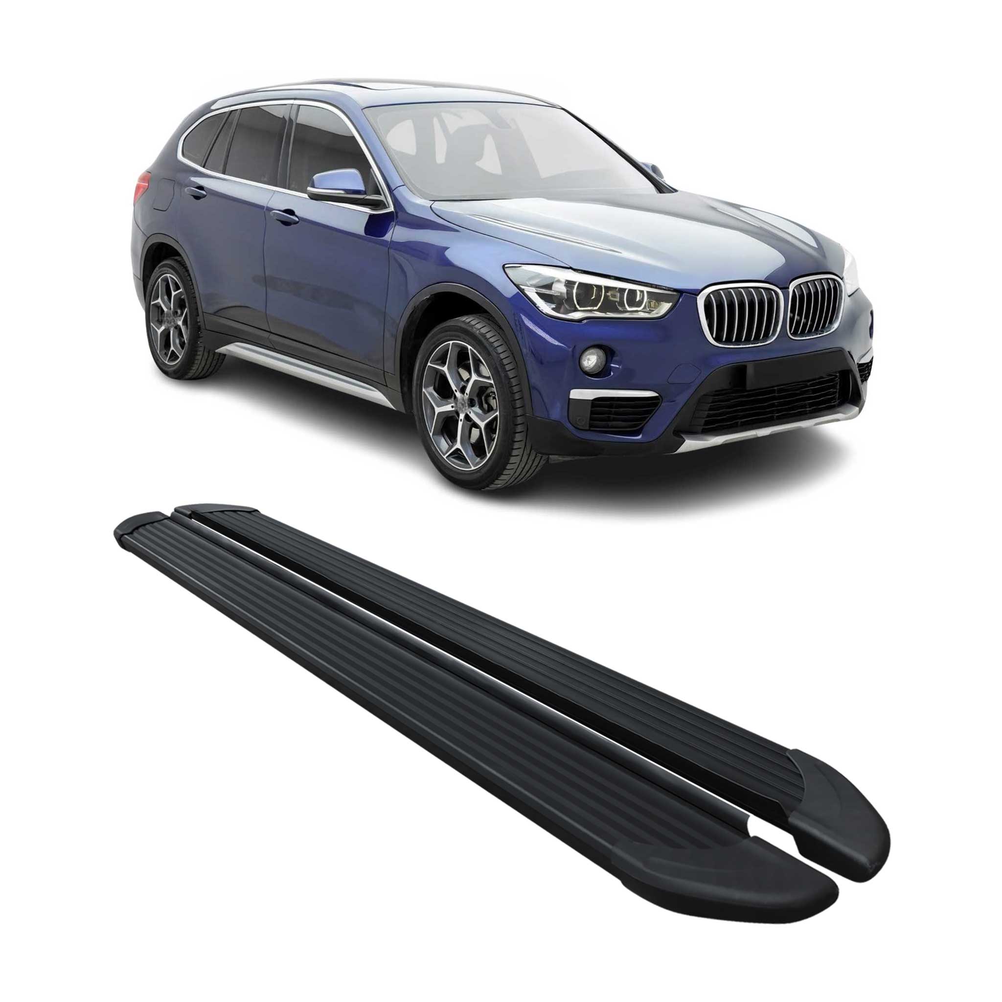 Marchepieds latéraux pédale pour BMW X1 F48 2015-2022 Noir 2Pcs Aluminium