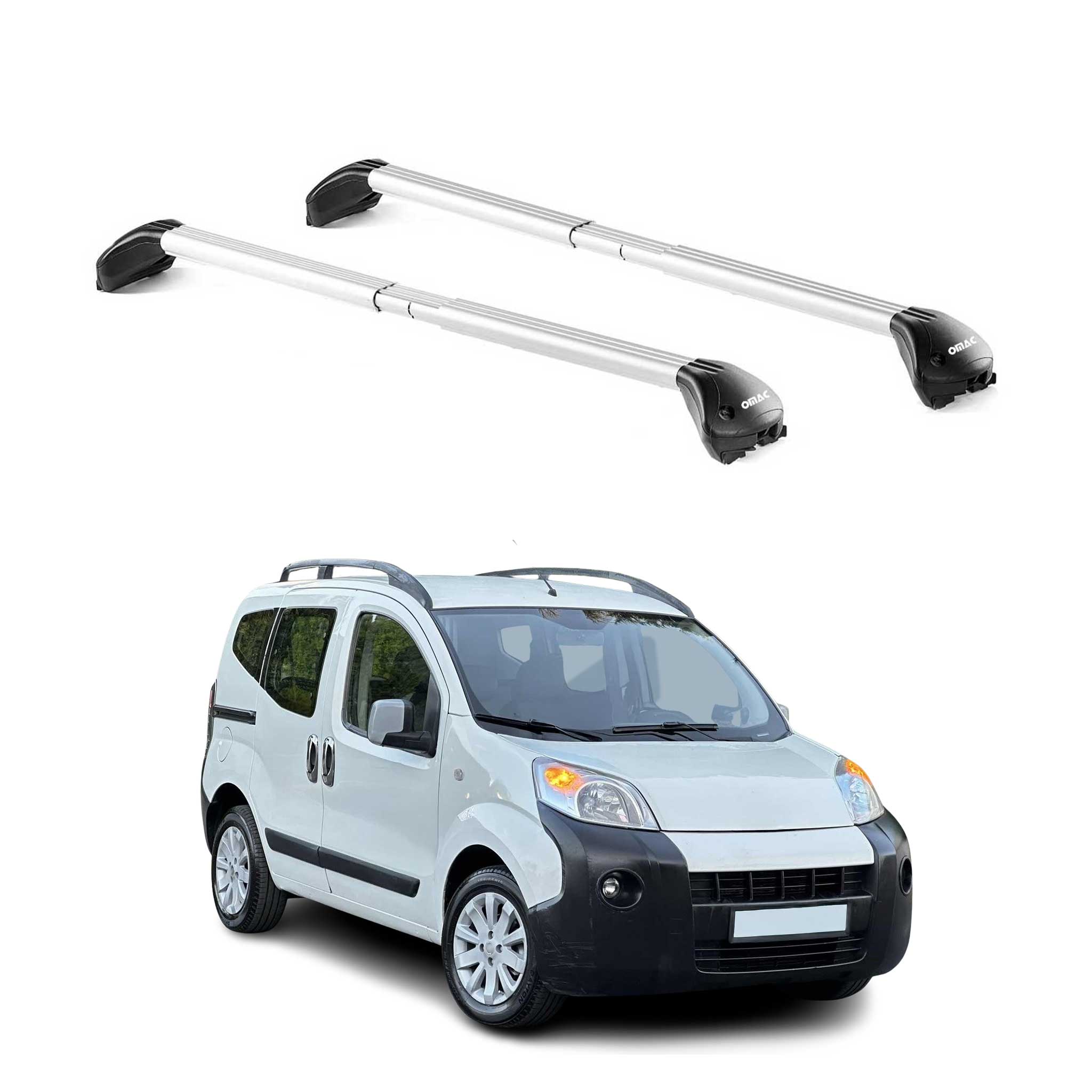 Barres de toit pour Citroen Nemo 2008-2013 3-5P Gris Argenté 2 pièces ABE